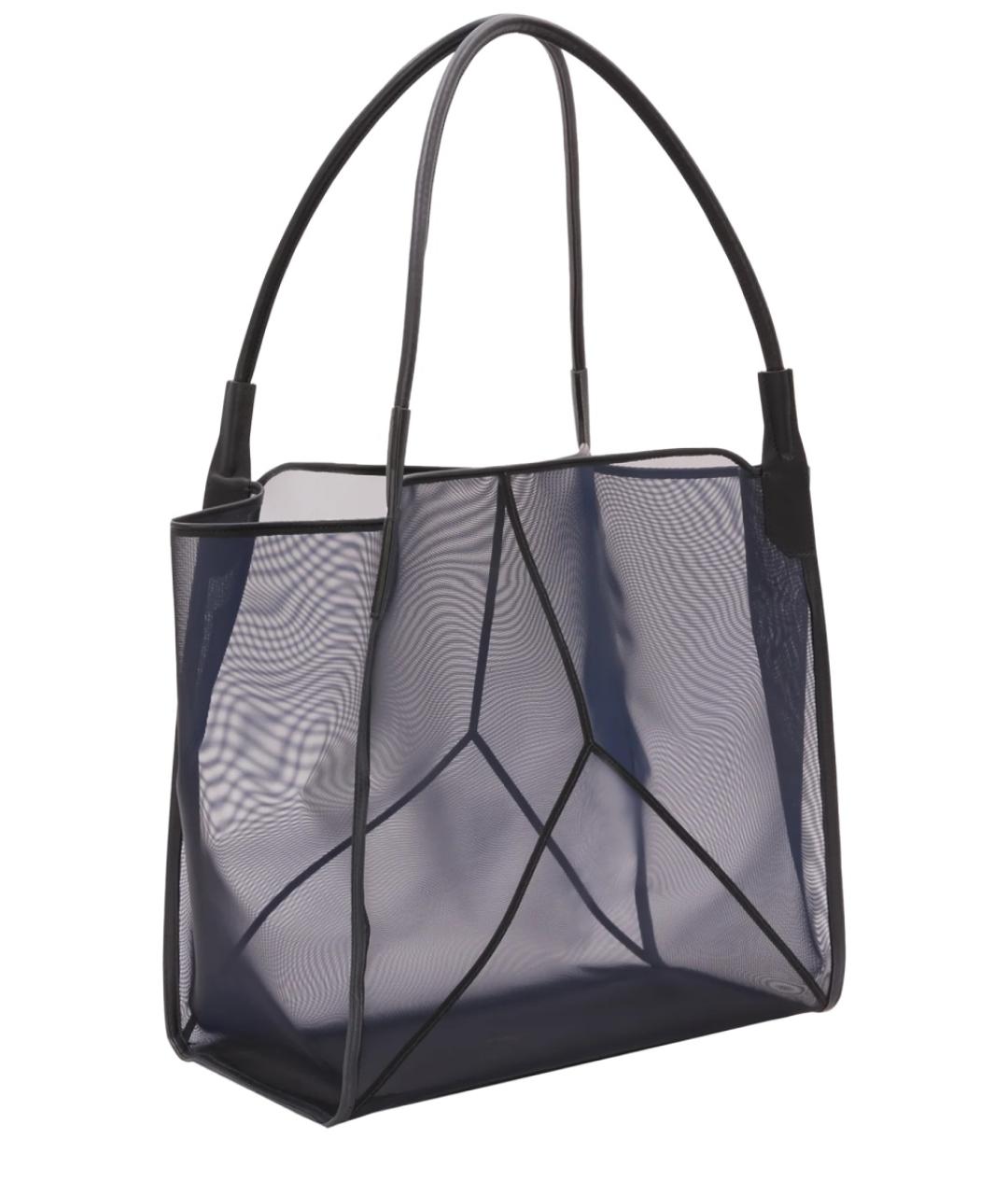 VICTORIA BECKHAM Темно-синяя синтетическая сумка тоут, фото 4