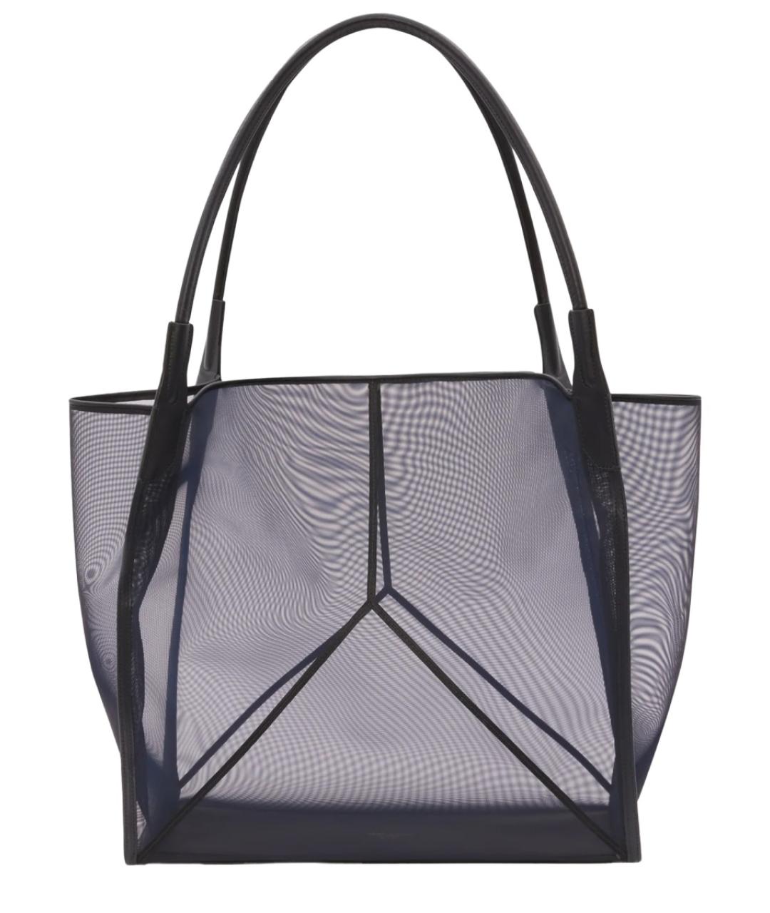 VICTORIA BECKHAM Темно-синяя синтетическая сумка тоут, фото 2