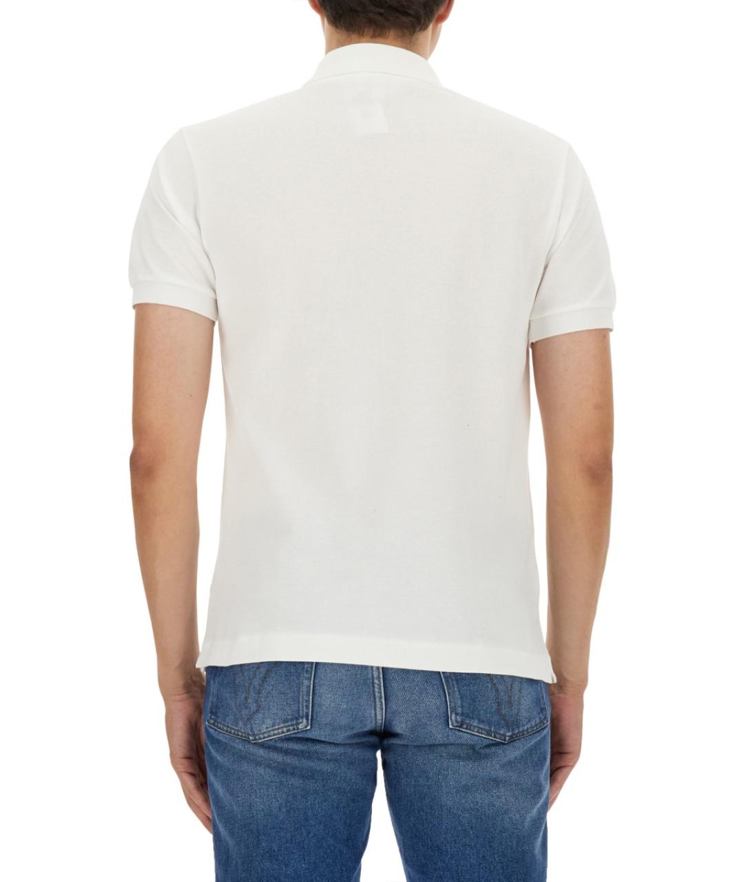 LACOSTE Белое хлопковое поло с коротким рукавом, фото 4