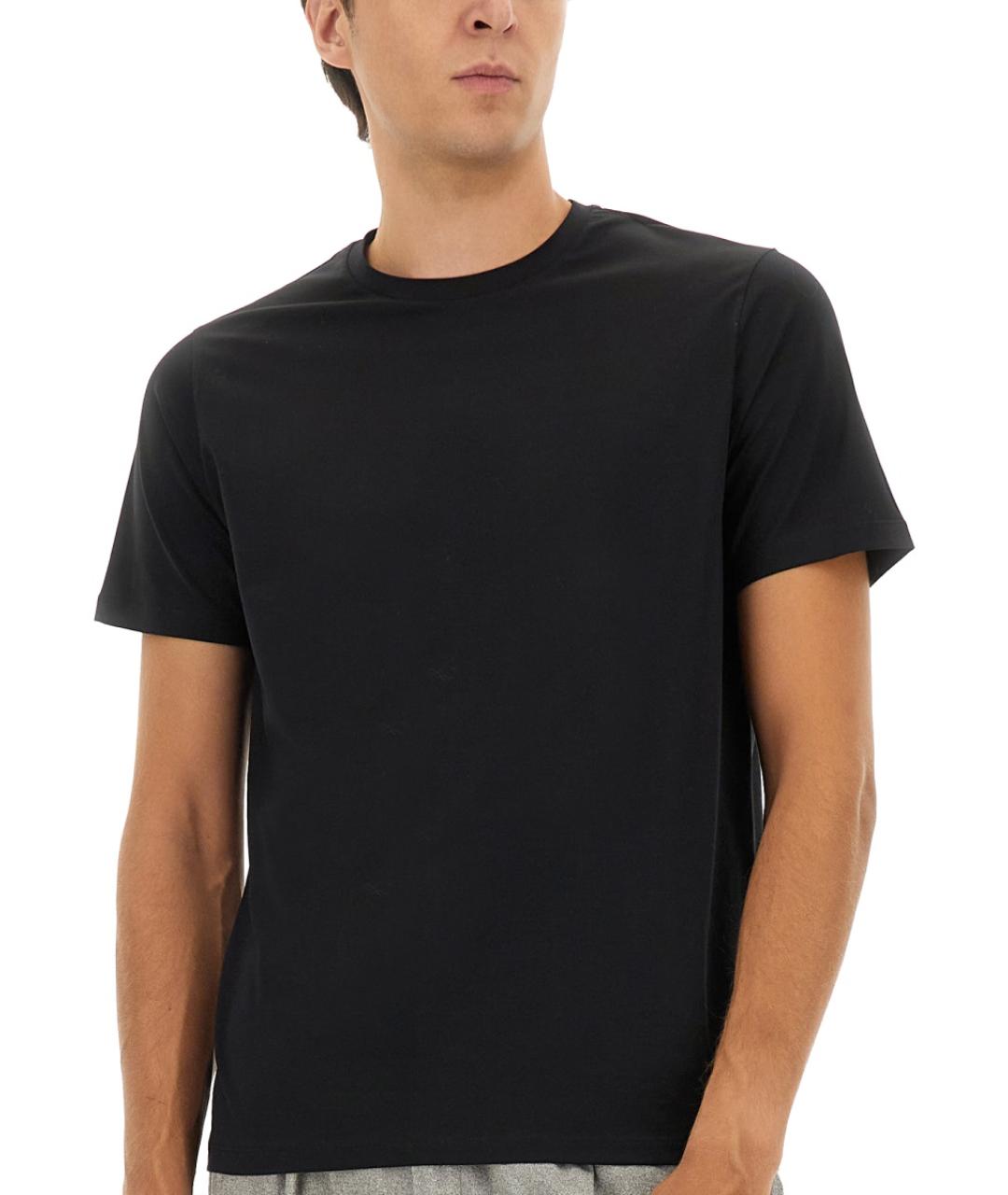 HERNO Черная хлопковая футболка, фото 4
