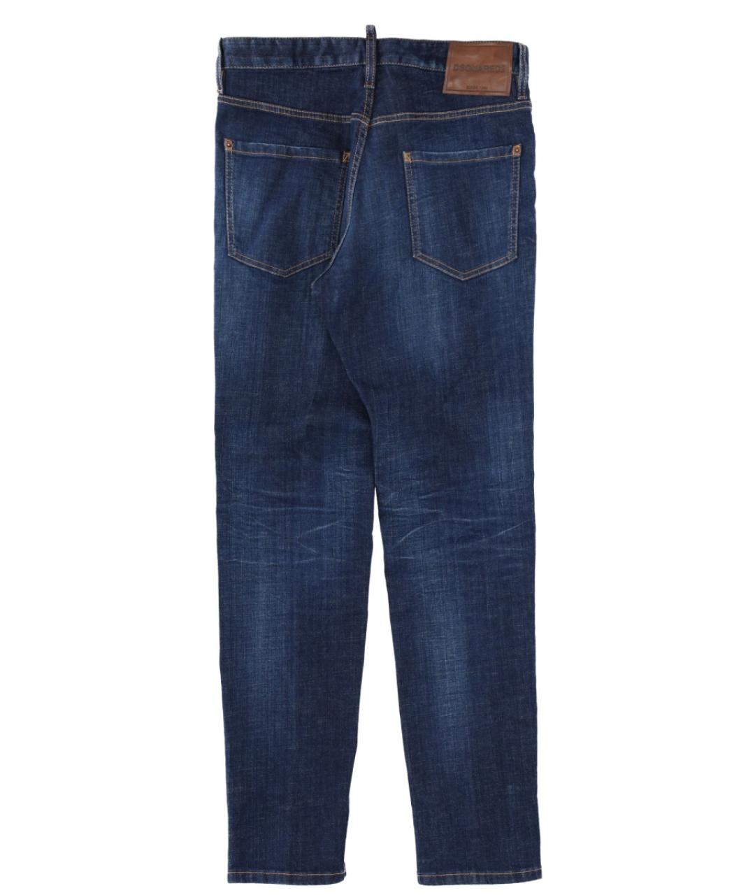 DSQUARED2 Синие хлопко-эластановые прямые джинсы, фото 2