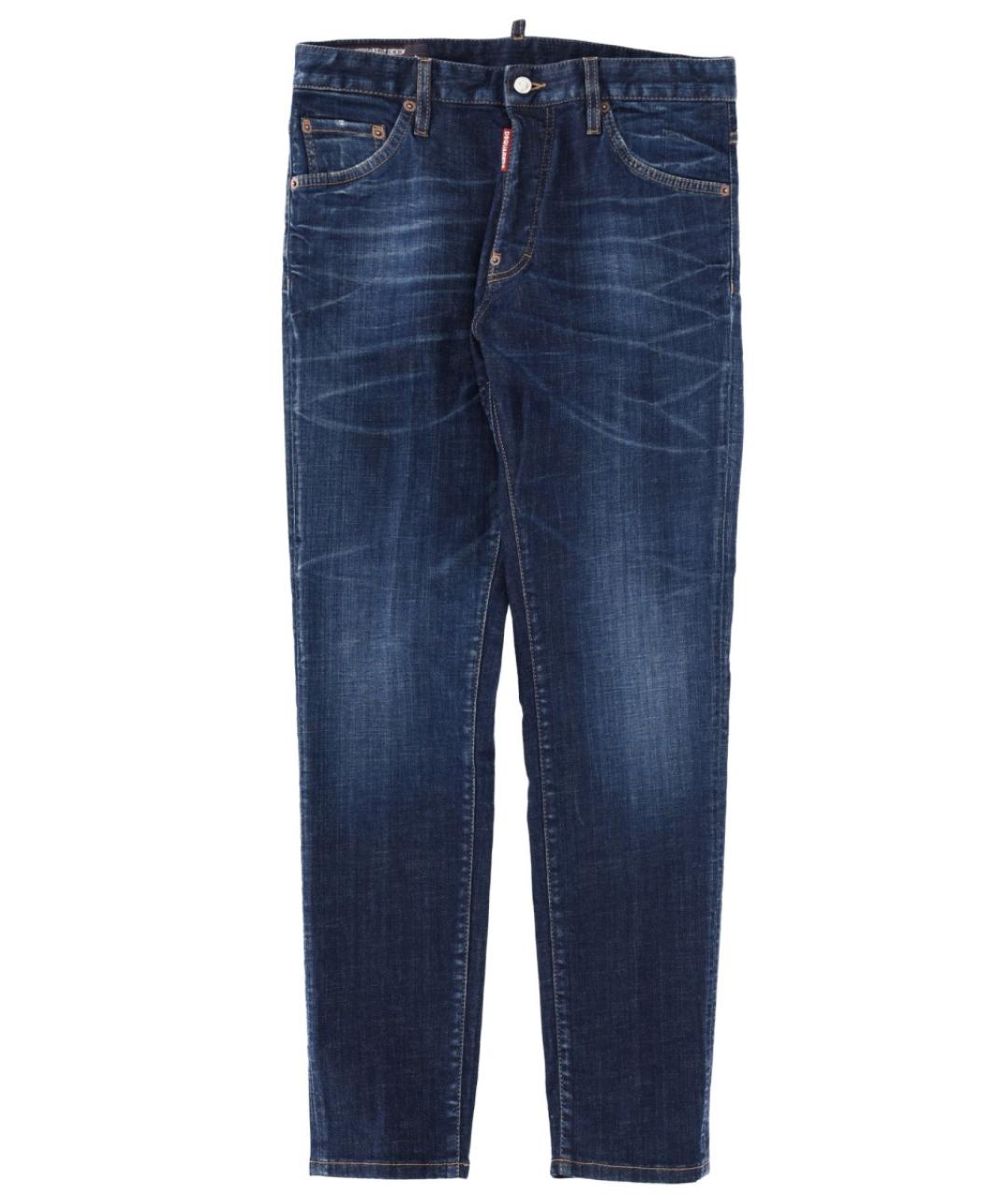 DSQUARED2 Синие хлопко-эластановые прямые джинсы, фото 1