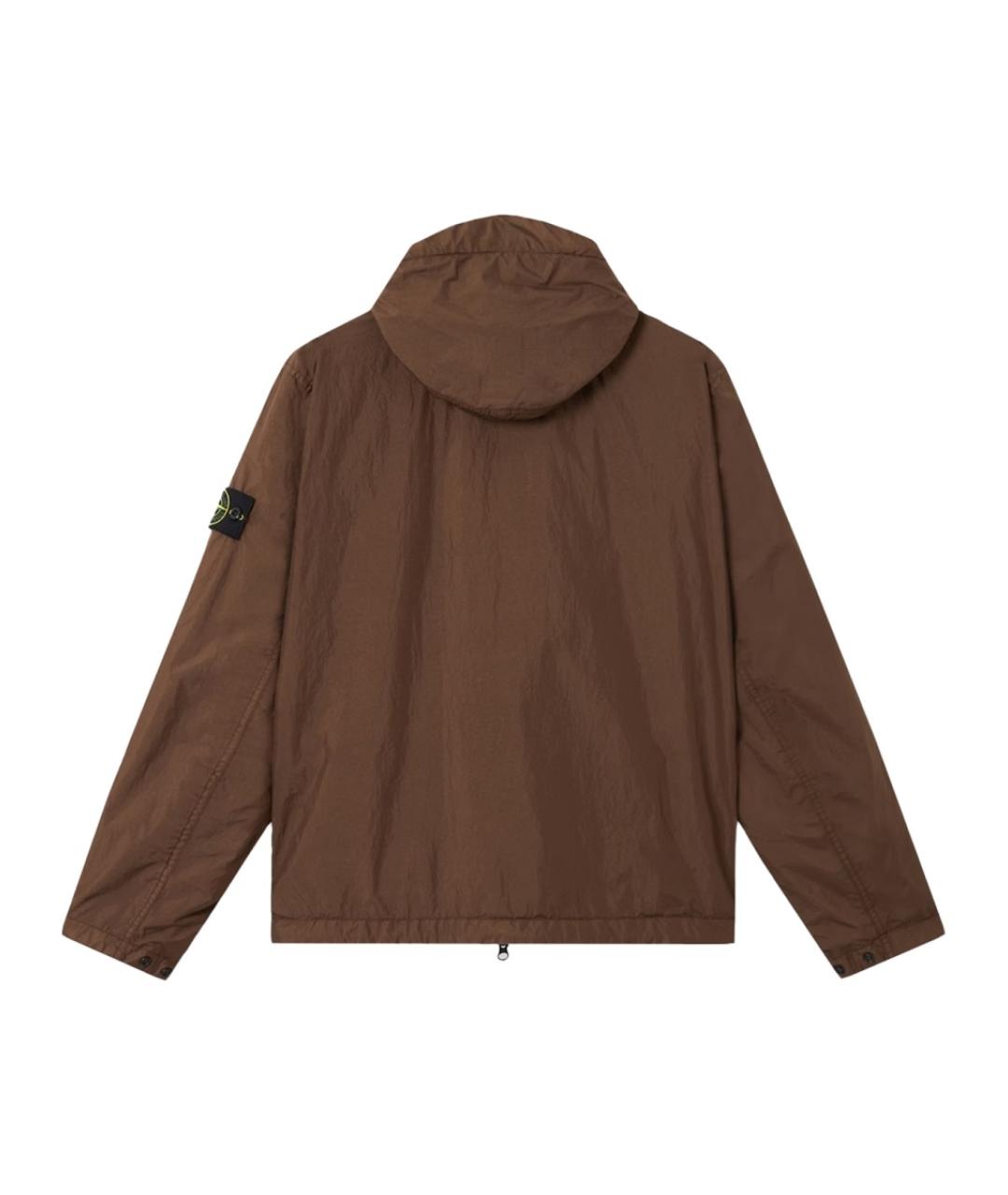 STONE ISLAND Коричневая полиамидовая куртка, фото 2
