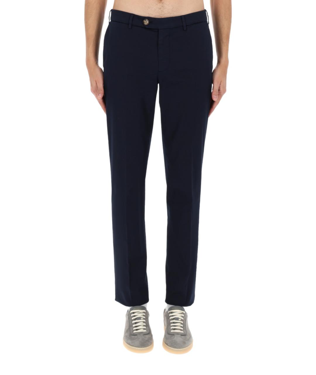 BRUNELLO CUCINELLI Темно-синие хлопковые повседневные брюки, фото 6