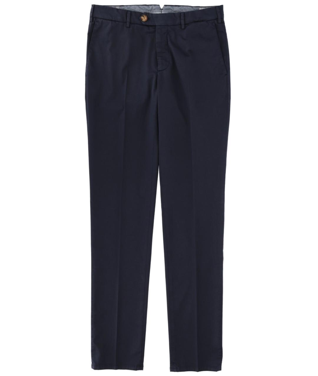 BRUNELLO CUCINELLI Темно-синие хлопковые повседневные брюки, фото 1