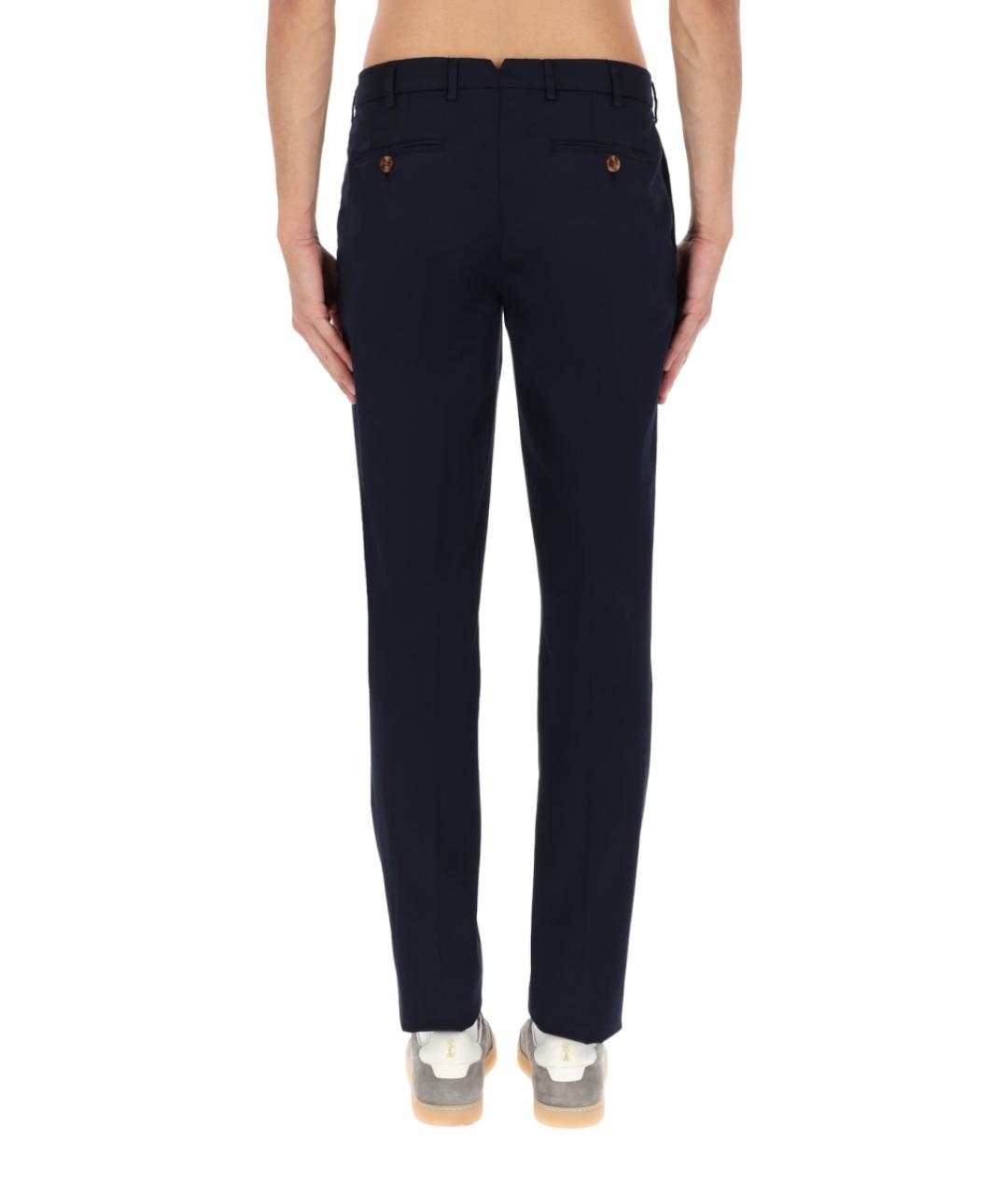 BRUNELLO CUCINELLI Темно-синие хлопковые повседневные брюки, фото 5