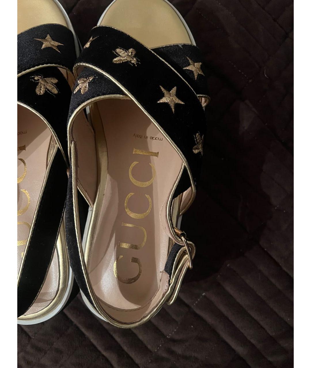 GUCCI Черные кожаные сандалии, фото 6