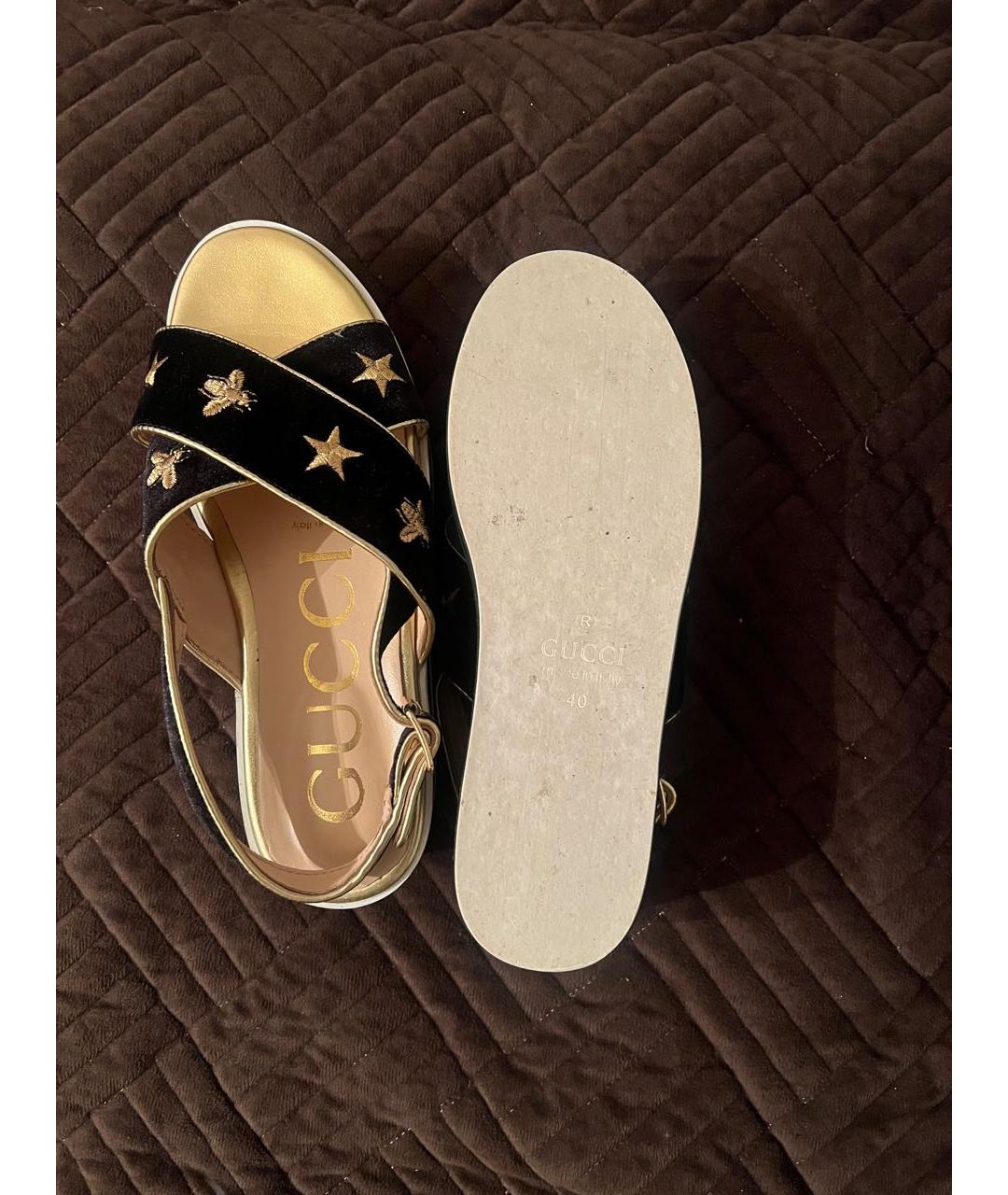 GUCCI Черные кожаные сандалии, фото 5