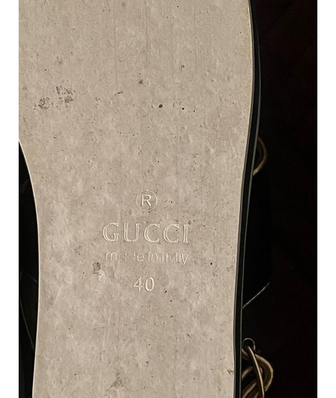 GUCCI Черные кожаные сандалии, фото 4