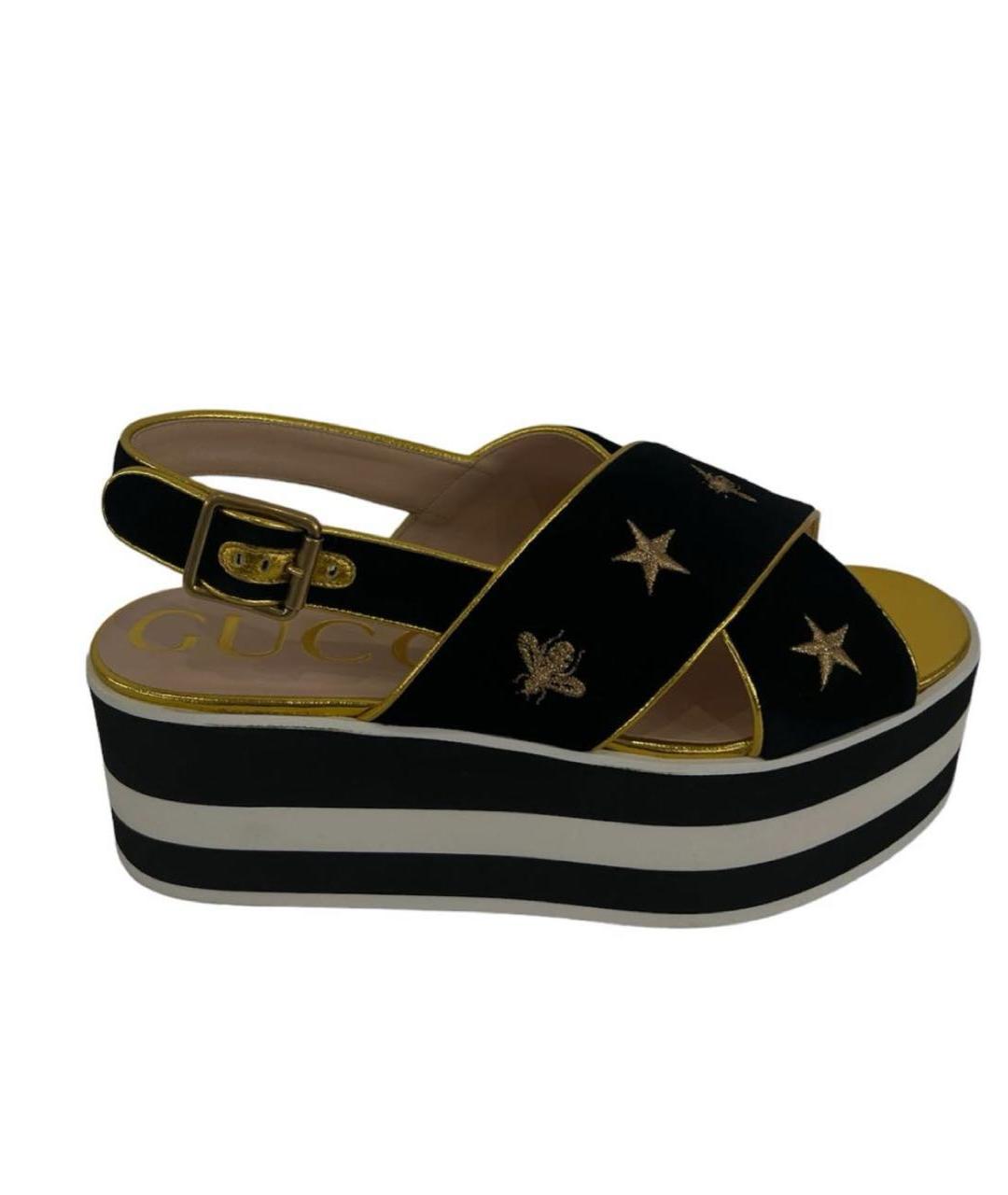 GUCCI Черные кожаные сандалии, фото 7