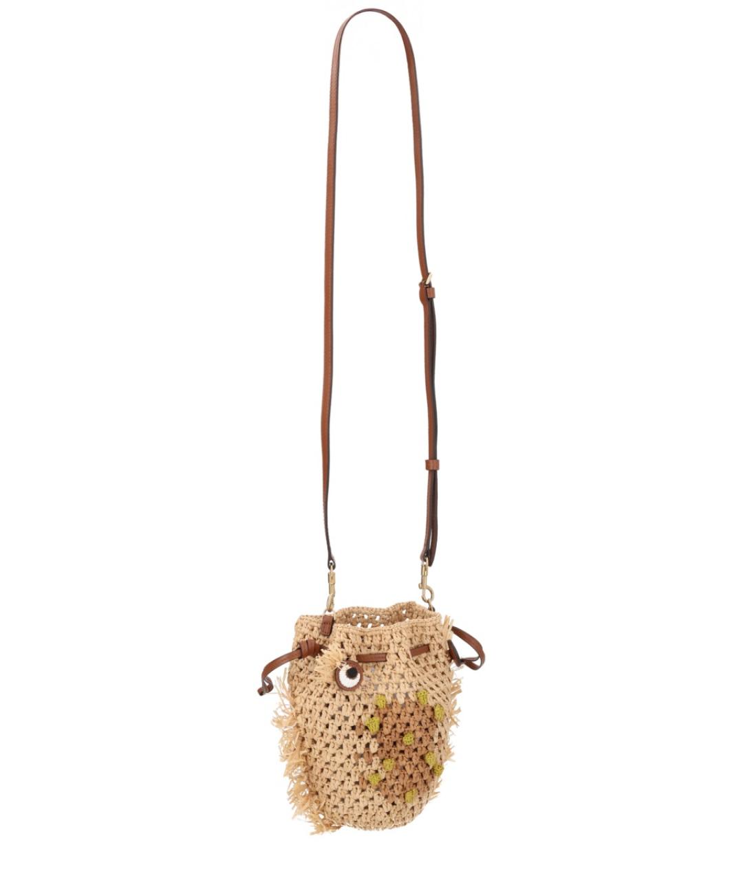 ANYA HINDMARCH Коричневая пелетеная сумка через плечо, фото 3