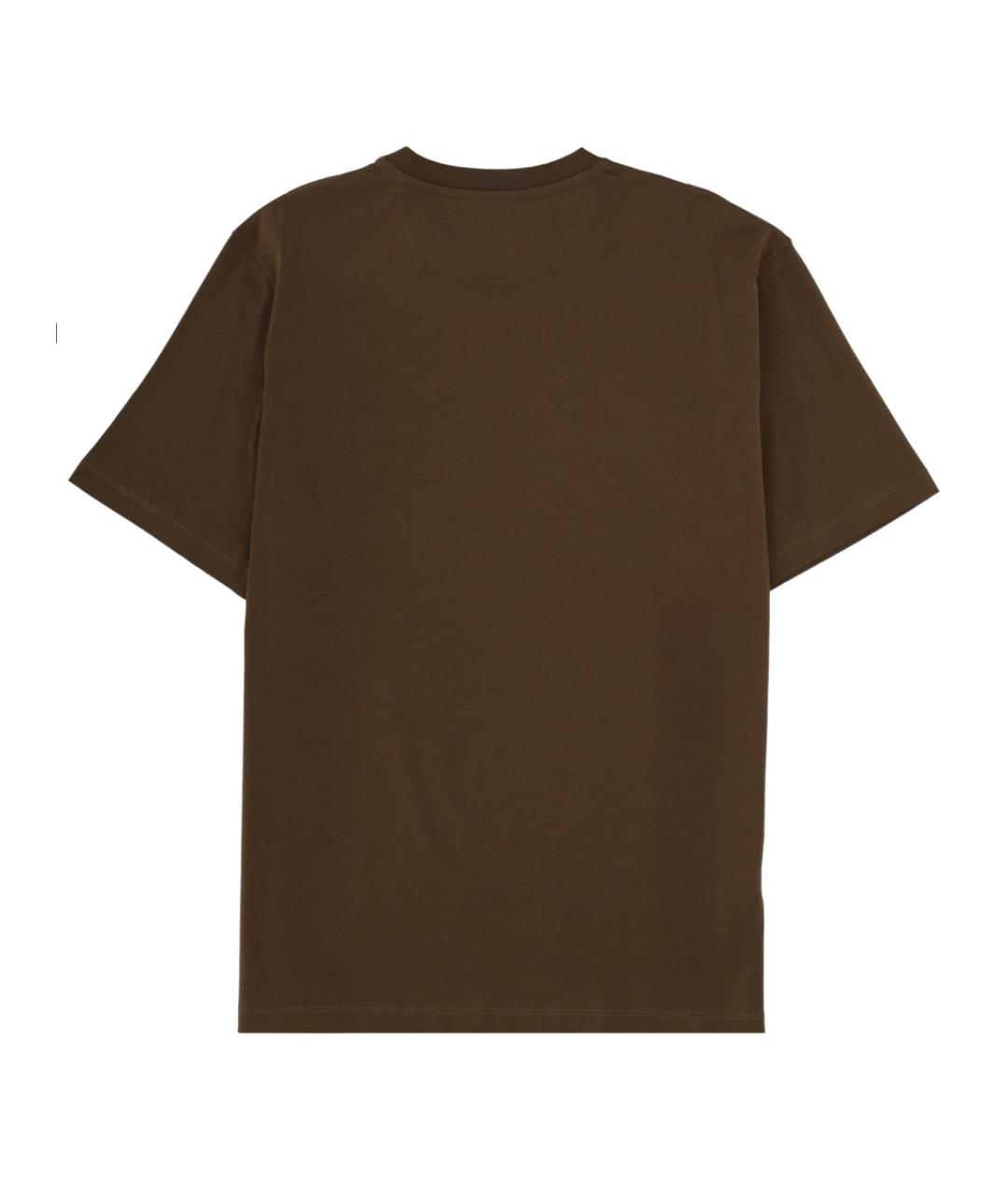 PAUL SMITH Коричневая хлопковая футболка, фото 2