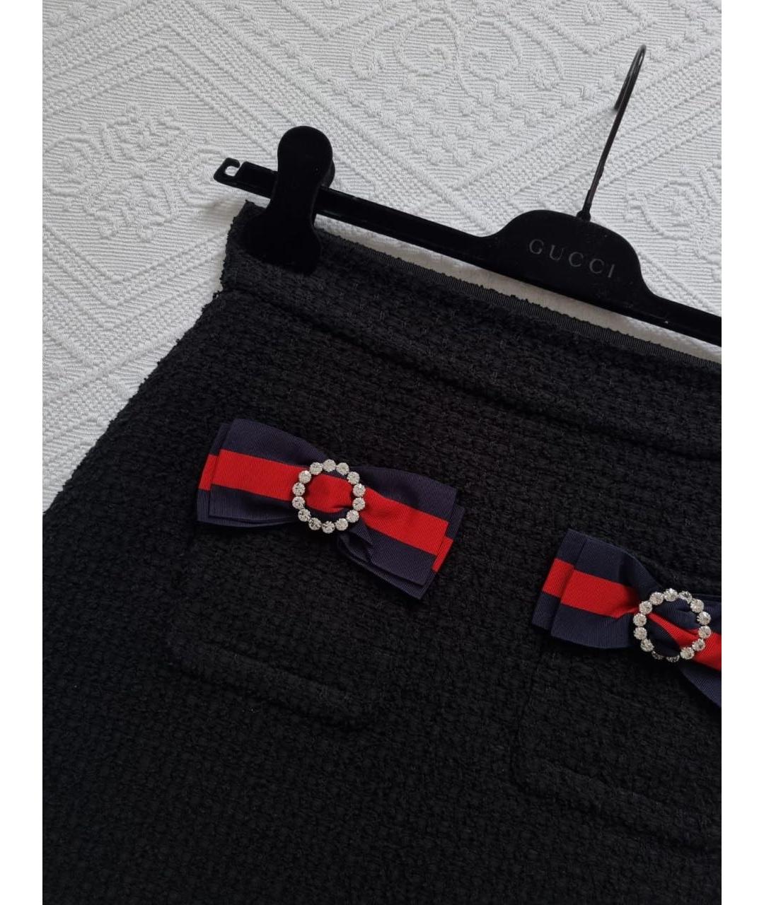 GUCCI Черная юбка мини, фото 3