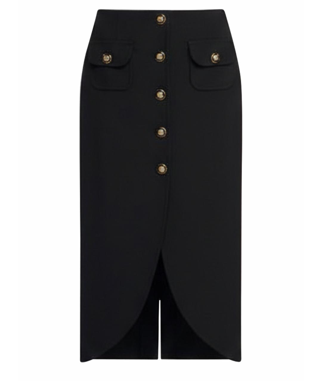 SANDRO Черная полиэстеровая юбка миди, фото 1