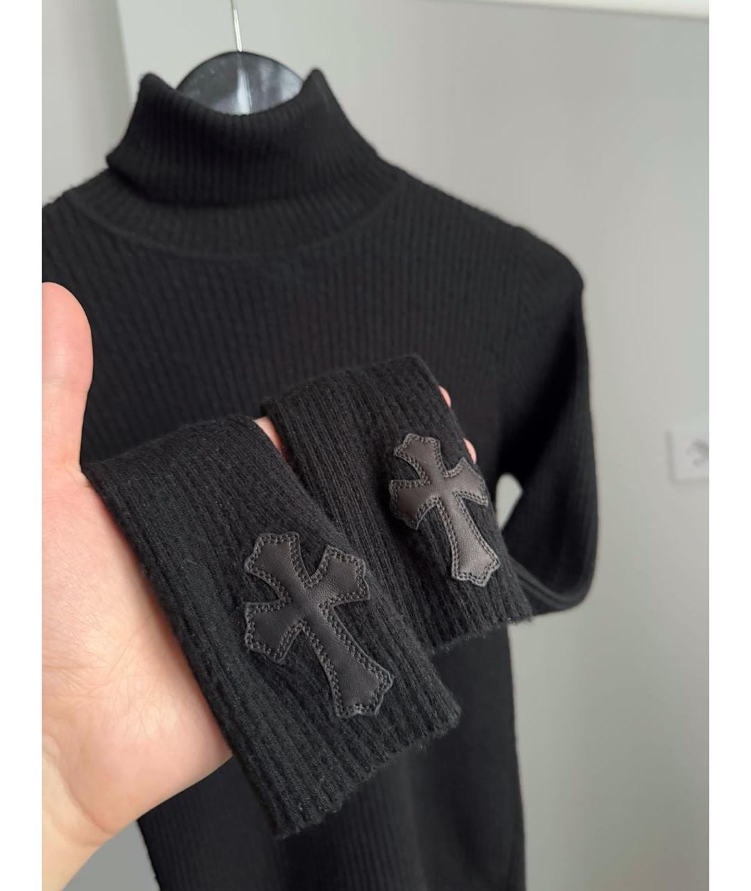 CHROME HEARTS Черная кашемировая водолазка, фото 2