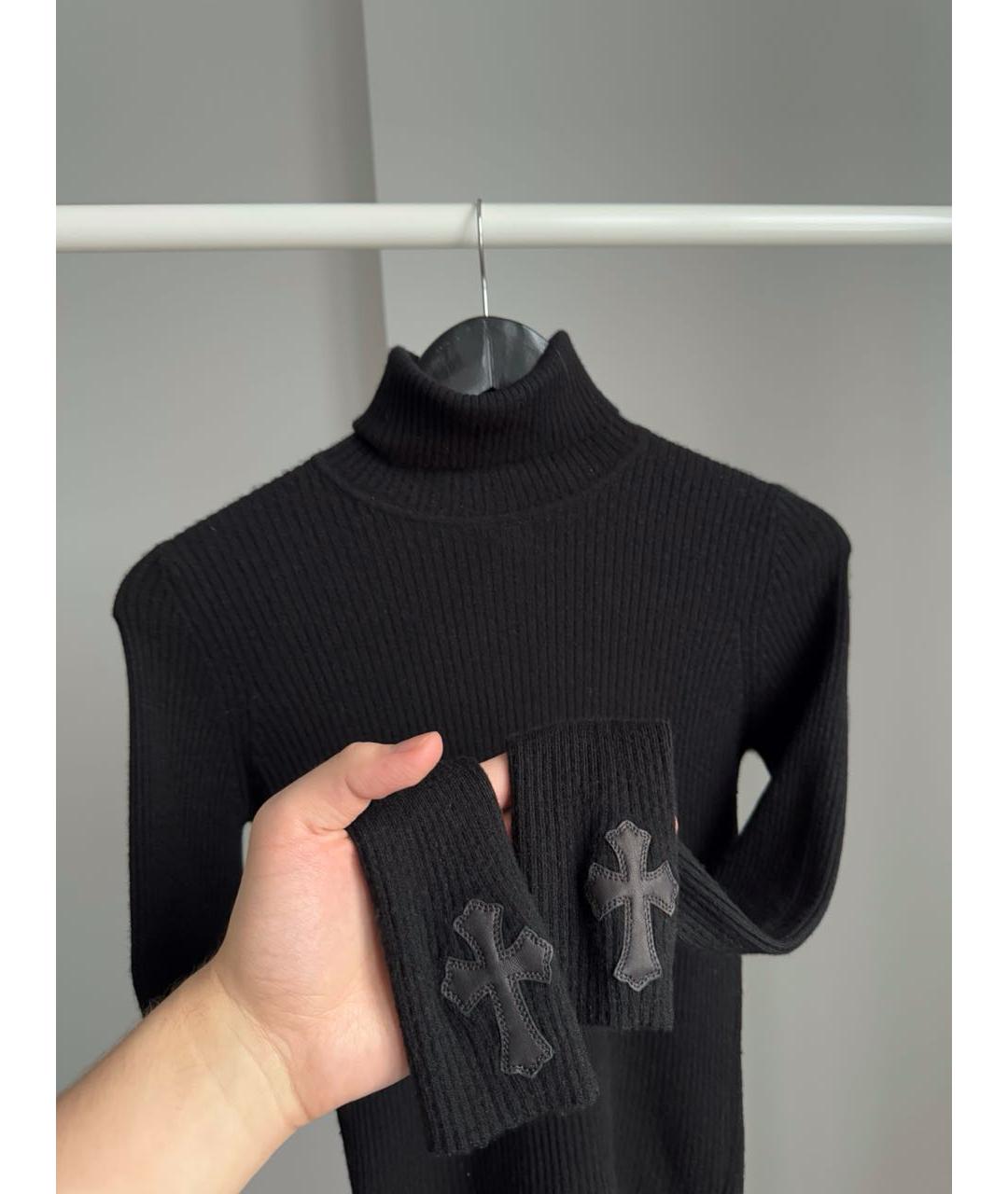 CHROME HEARTS Черная кашемировая водолазка, фото 3