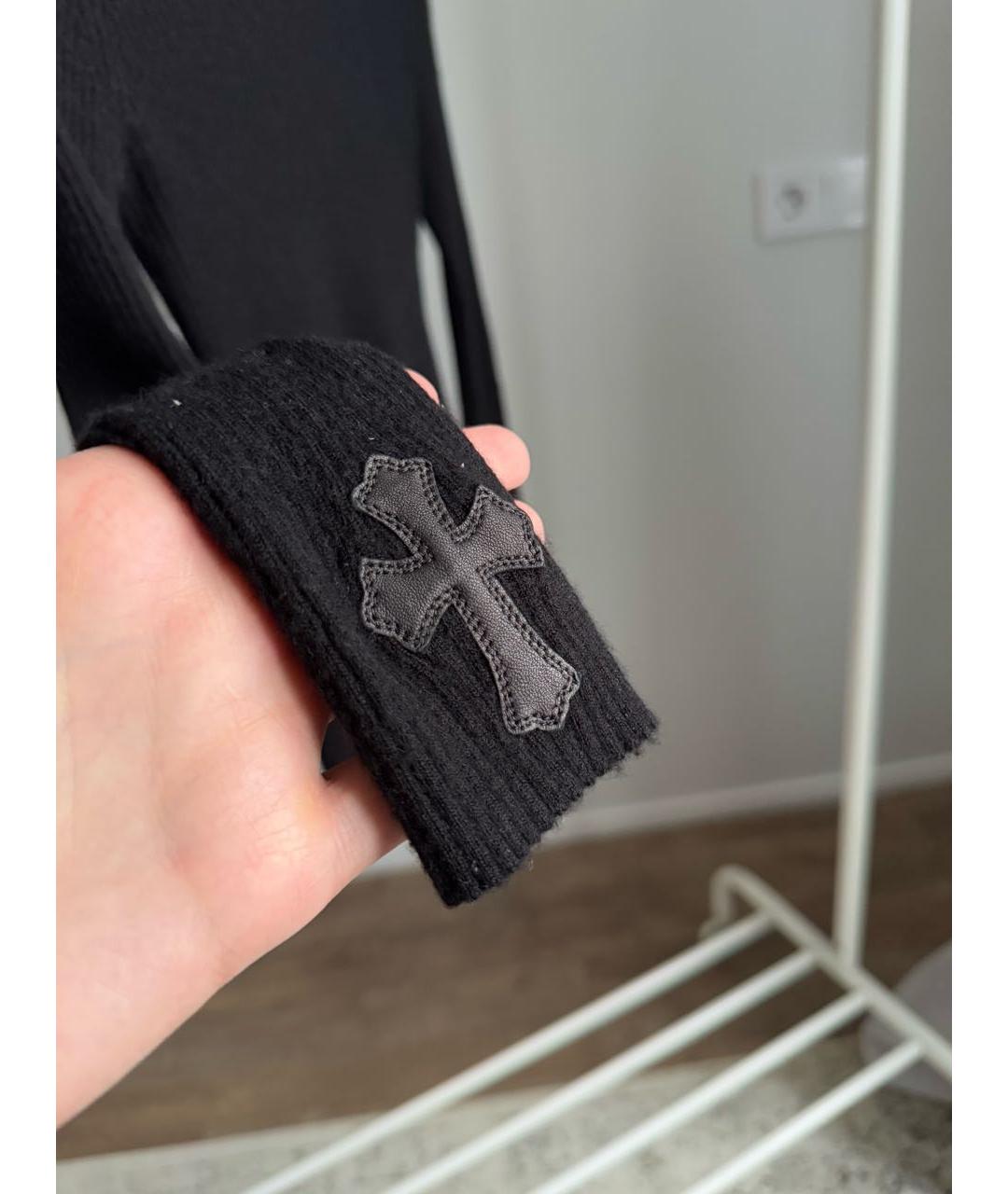 CHROME HEARTS Черная кашемировая водолазка, фото 4