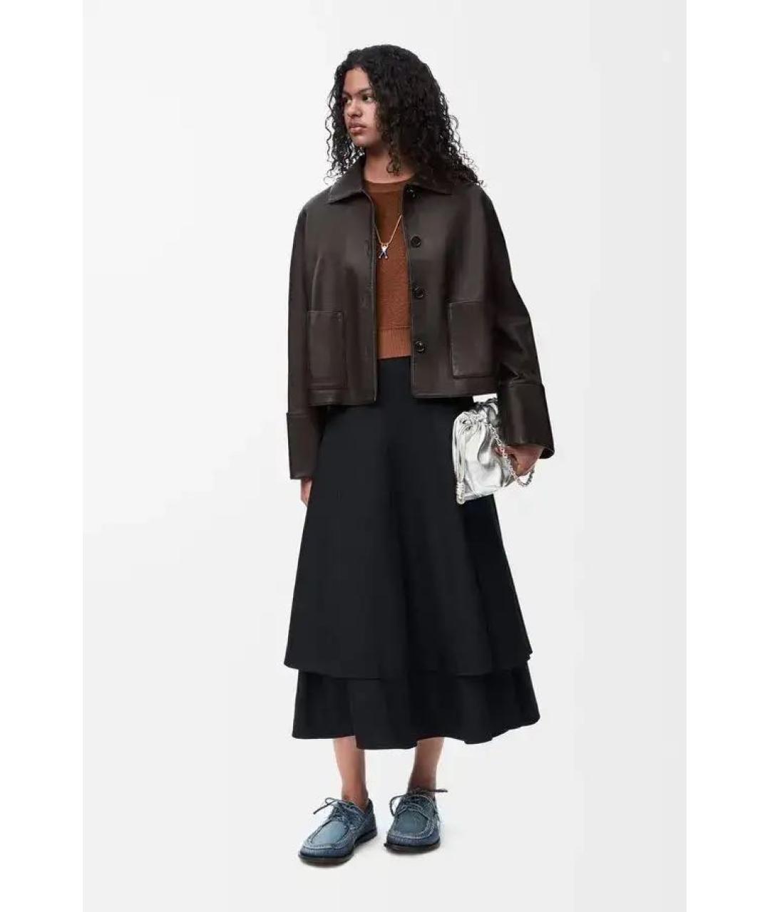 LOEWE Черная шерстяная юбка макси, фото 7