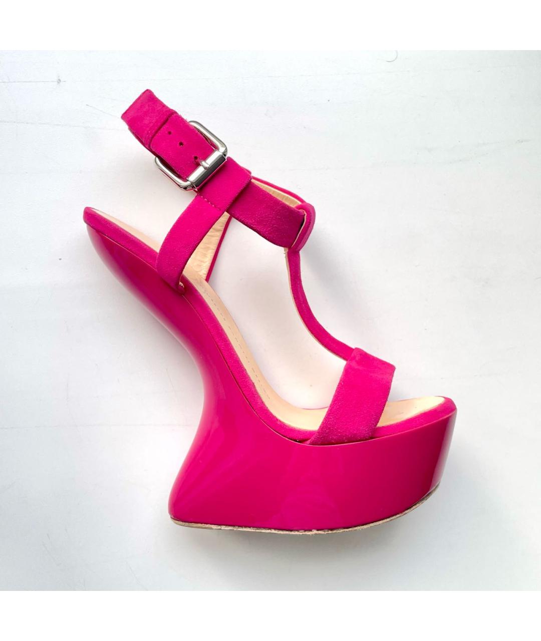 GIUSEPPE ZANOTTI DESIGN Розовые замшевые босоножки, фото 9