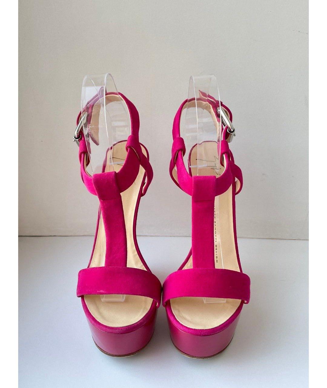 GIUSEPPE ZANOTTI DESIGN Розовые замшевые босоножки, фото 5