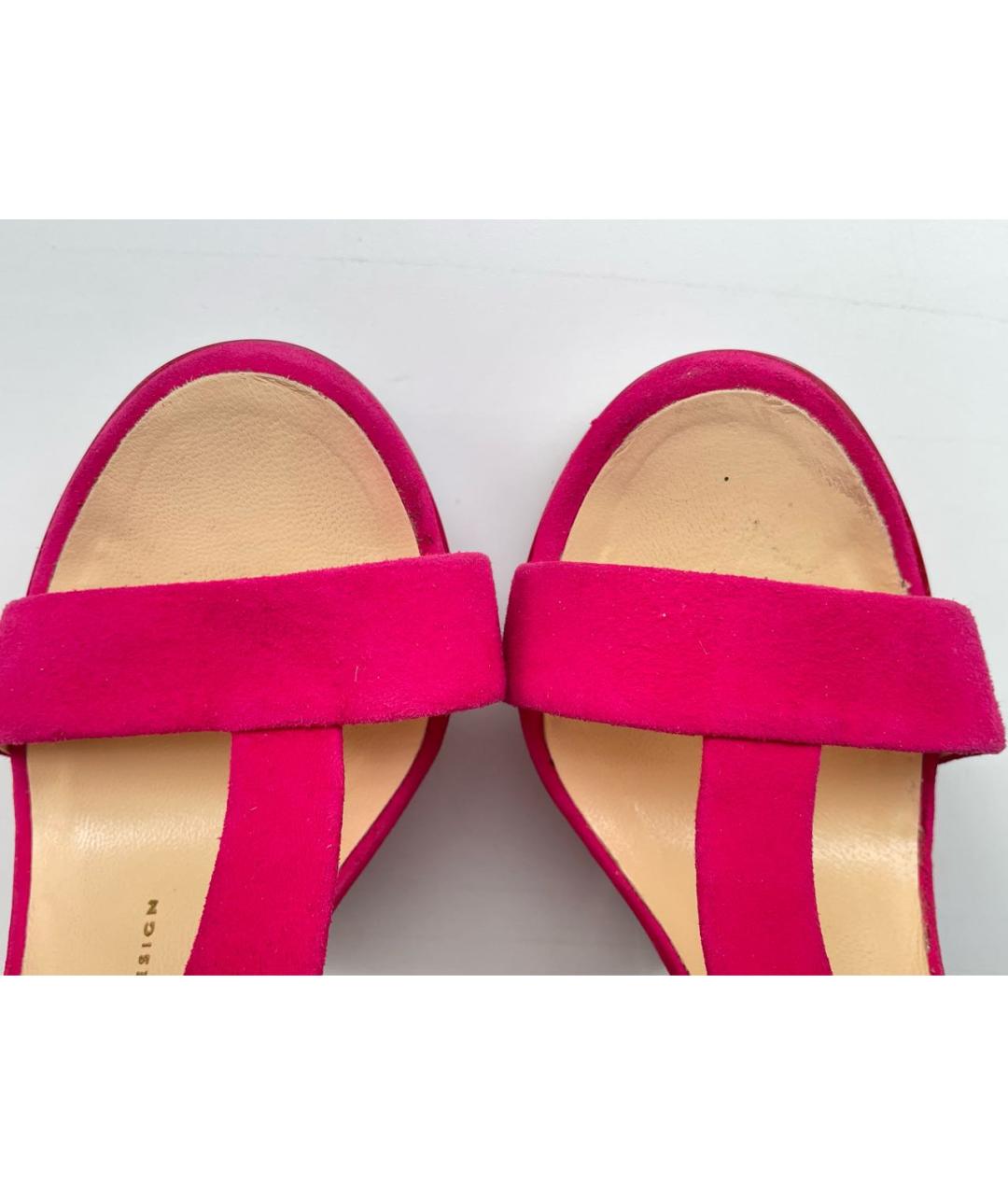 GIUSEPPE ZANOTTI DESIGN Розовые замшевые босоножки, фото 7