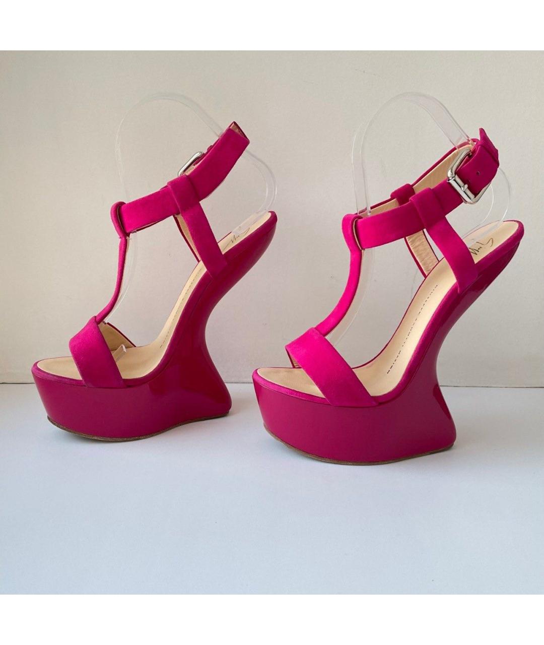 GIUSEPPE ZANOTTI DESIGN Розовые замшевые босоножки, фото 2