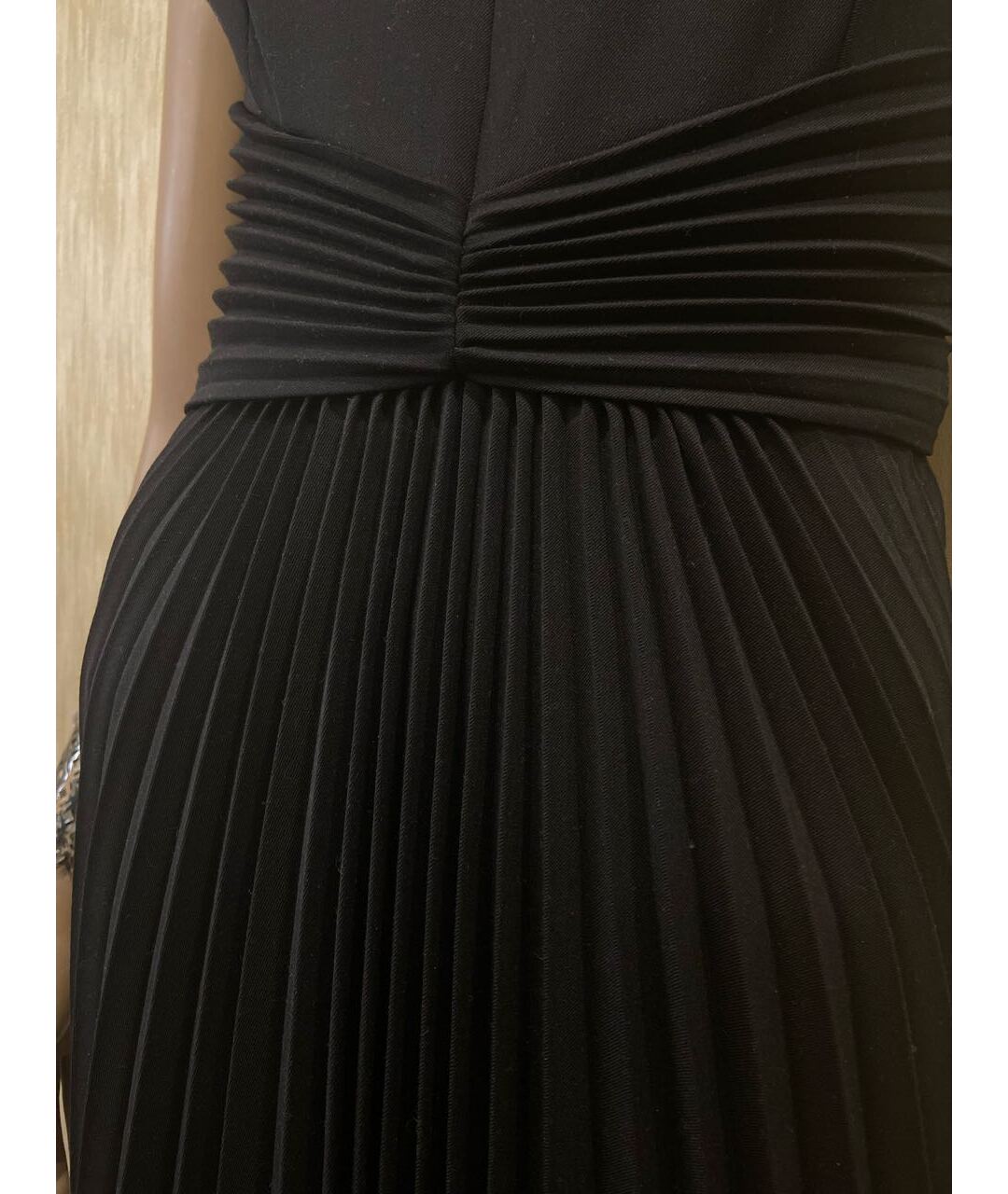 ANDREW GN Черное шерстяное вечернее платье, фото 7