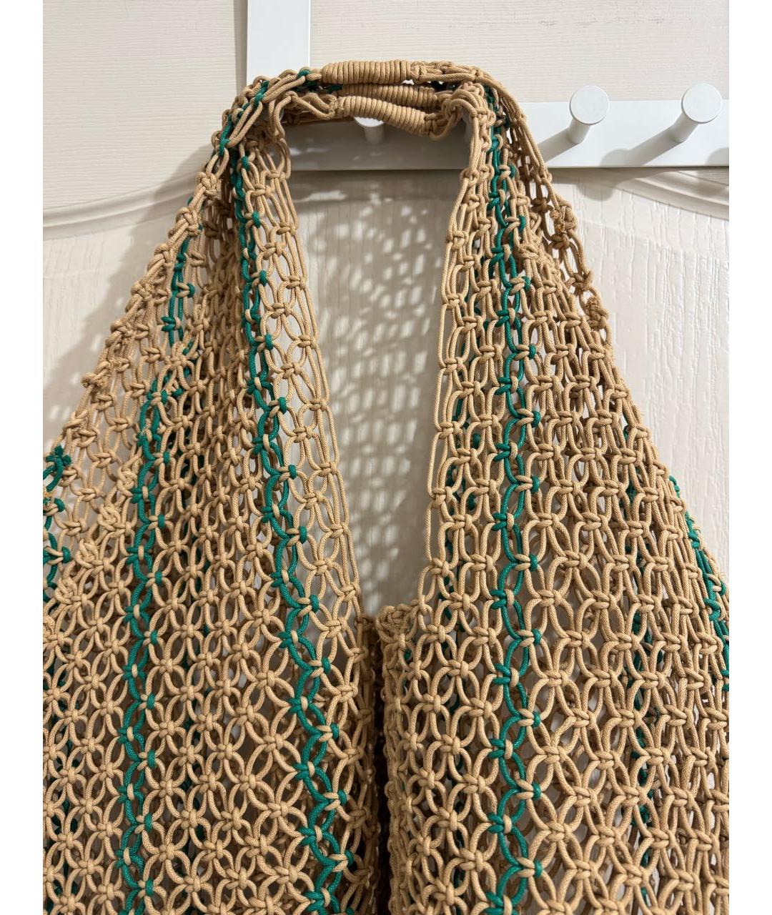 COS Зеленая хлопковая пляжная сумка, фото 2