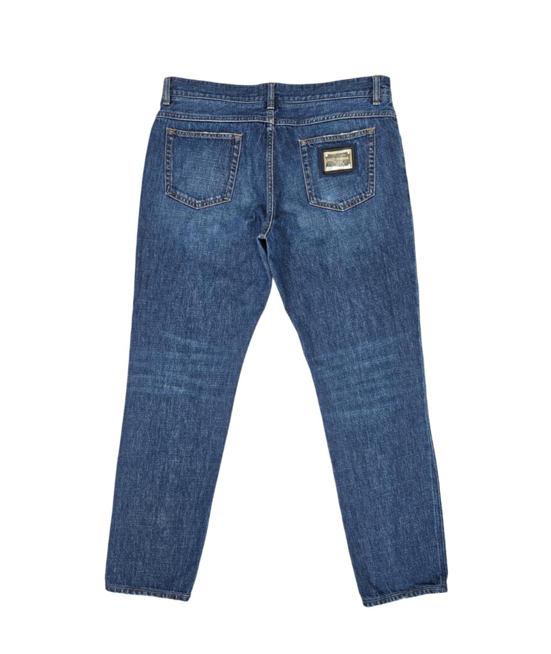 DOLCE&GABBANA Синие хлопковые прямые джинсы, фото 2