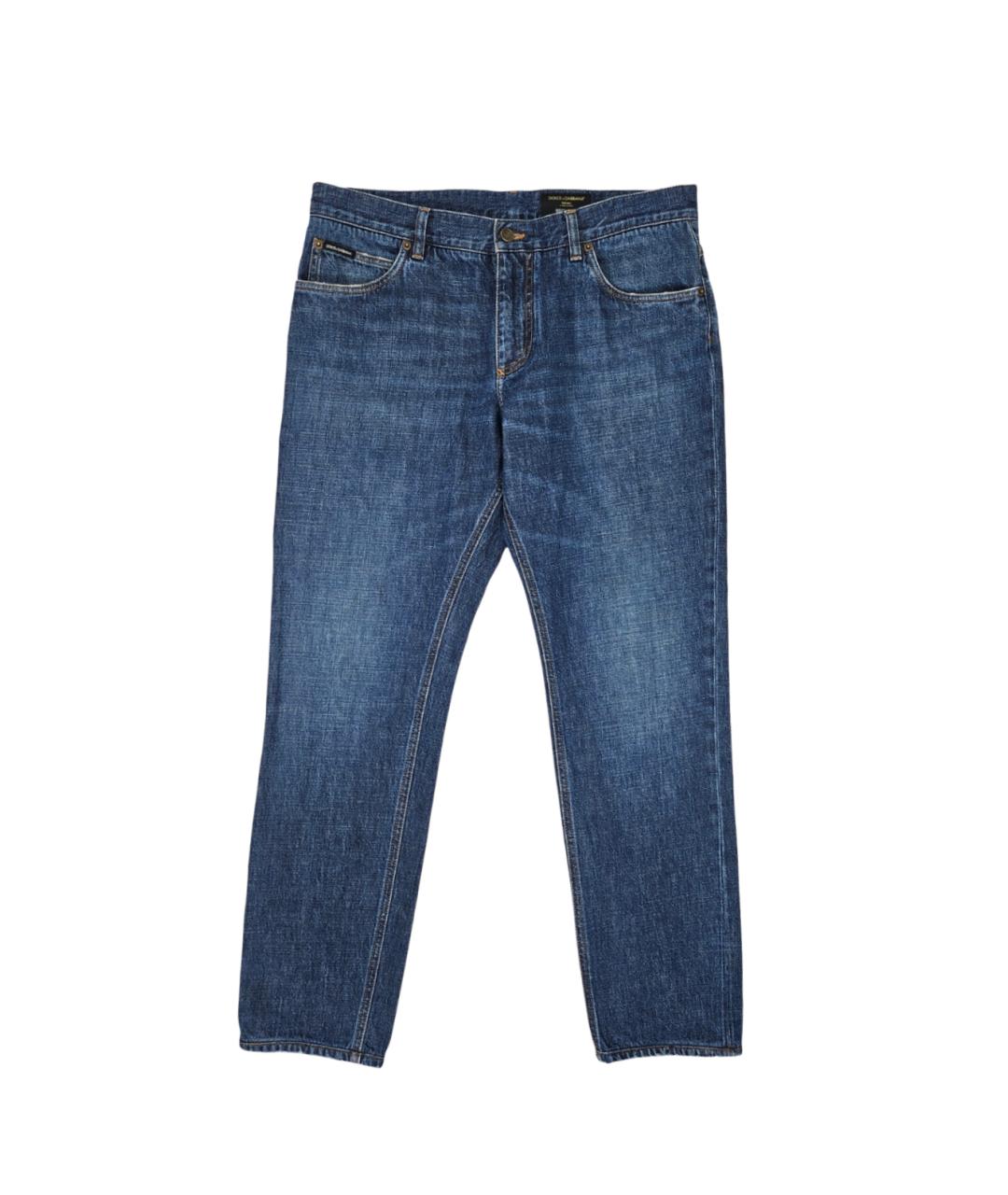 DOLCE&GABBANA Синие хлопковые прямые джинсы, фото 9