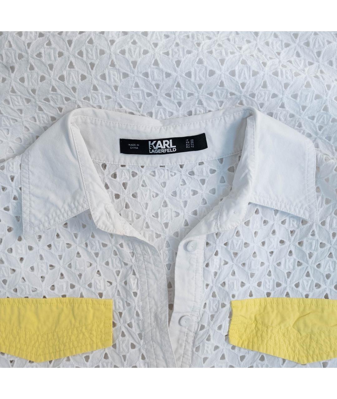 KARL LAGERFELD Белое хлопковое повседневное платье, фото 3