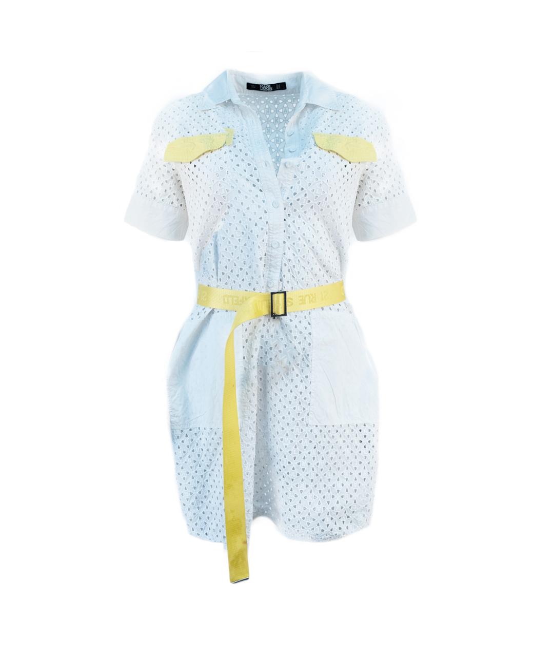 KARL LAGERFELD Белое хлопковое повседневное платье, фото 6