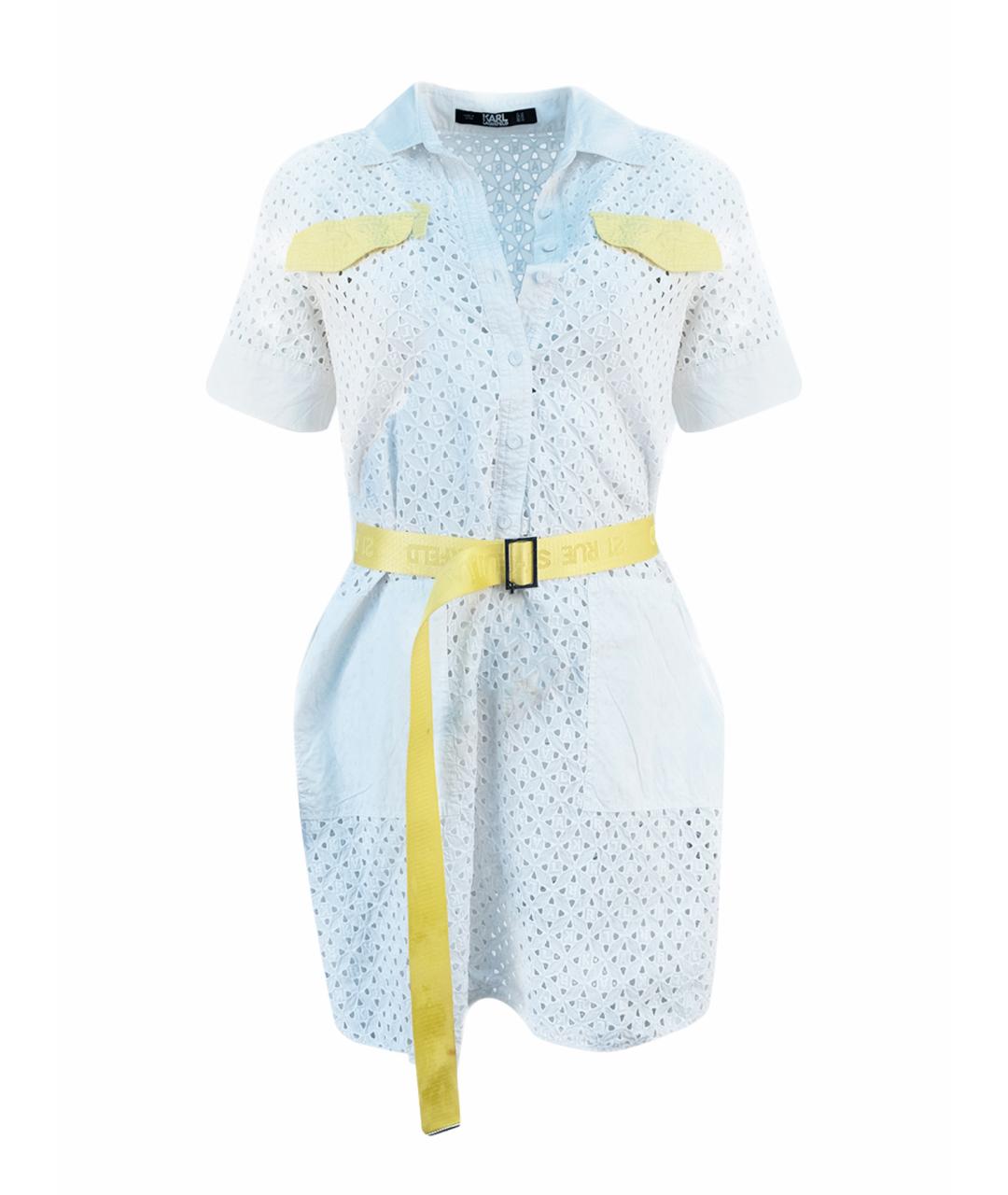 KARL LAGERFELD Белое хлопковое повседневное платье, фото 1