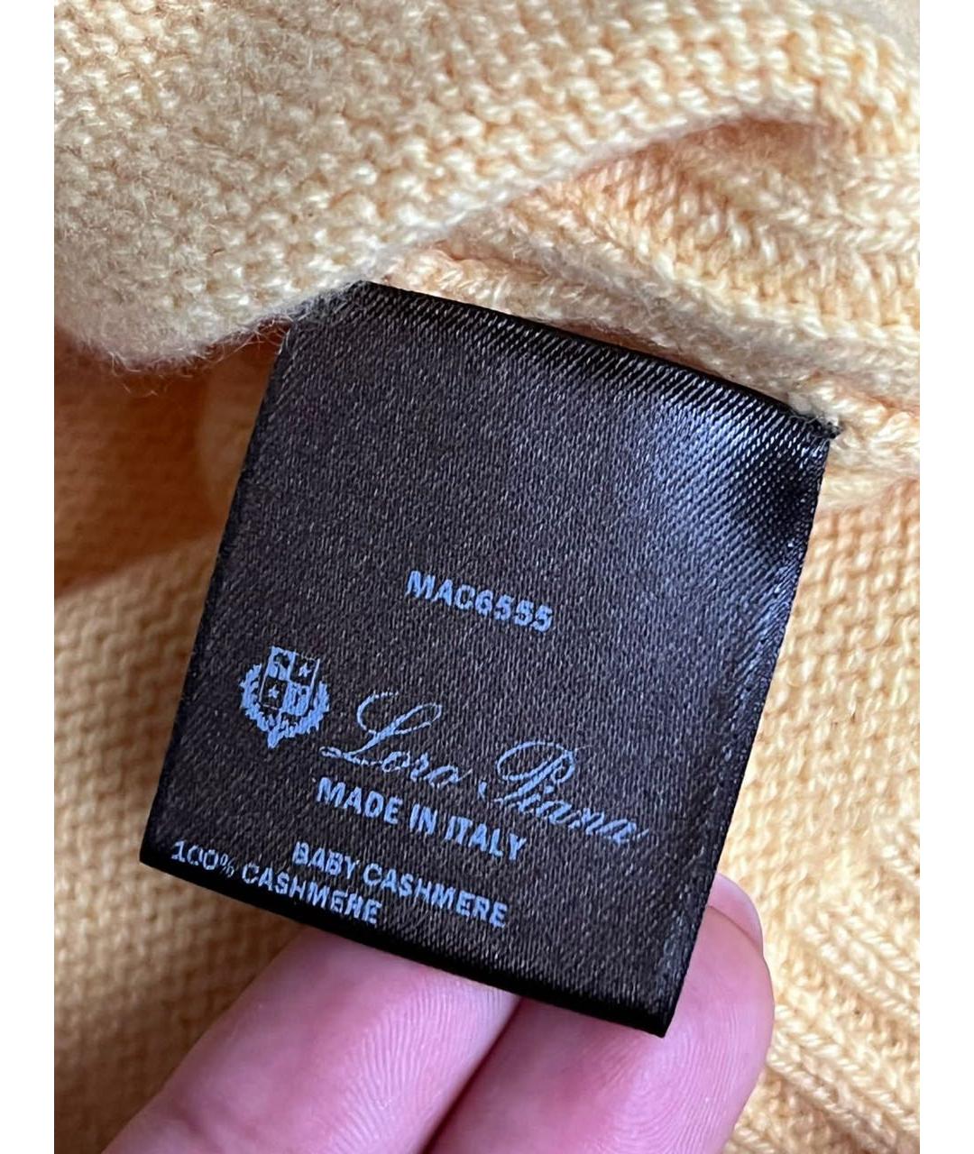 LORO PIANA Желтый кашемировый джемпер / свитер, фото 3