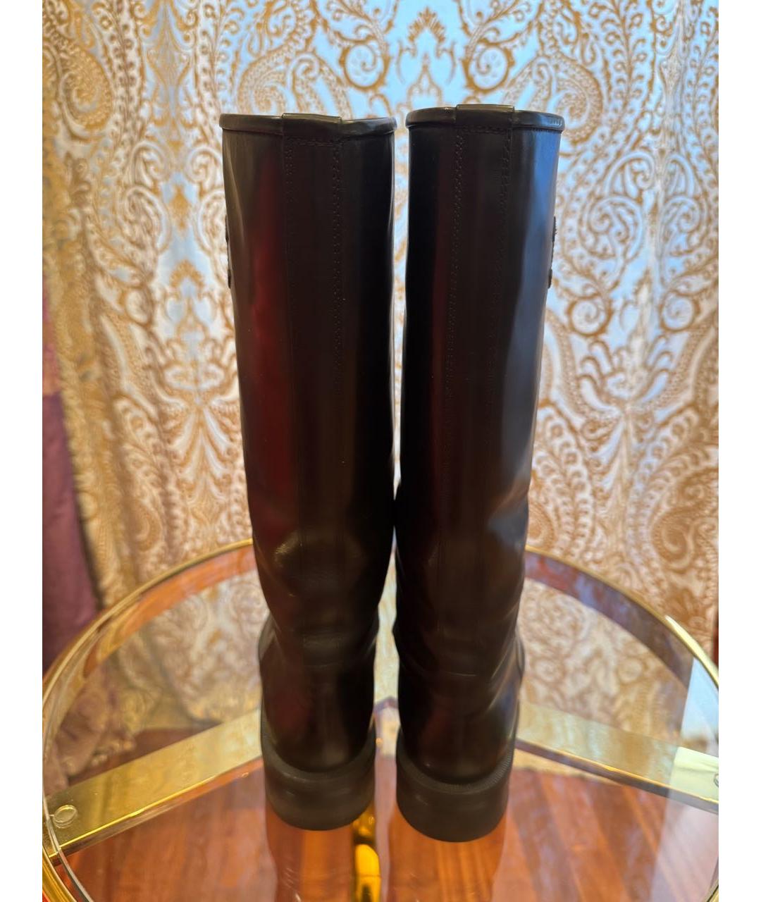 CHANEL Черные кожаные сапоги, фото 2