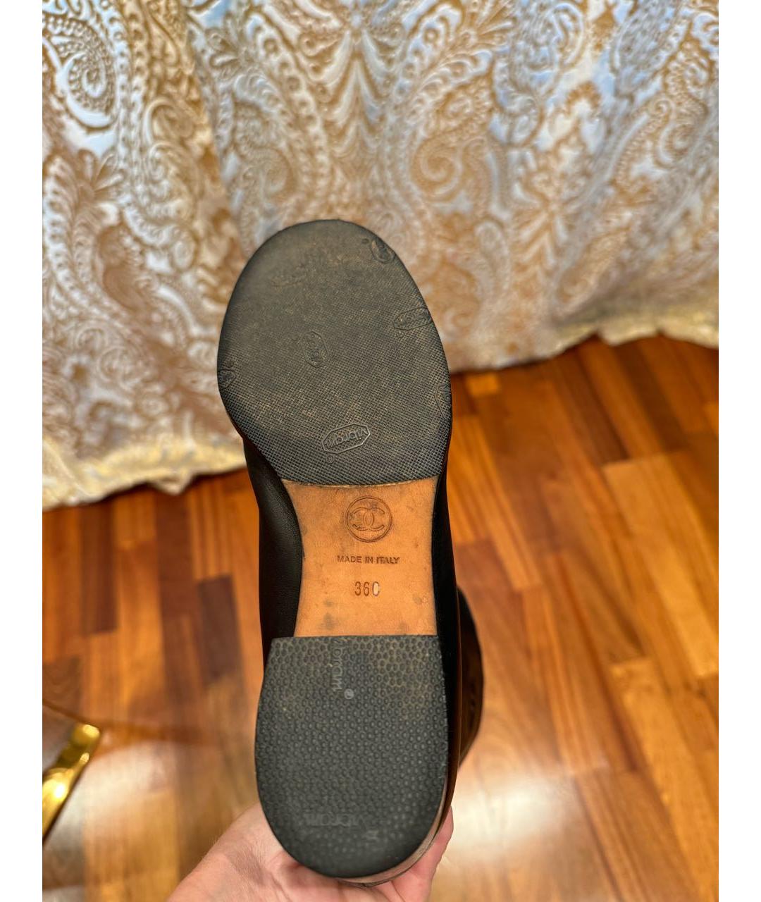 CHANEL Черные кожаные сапоги, фото 3