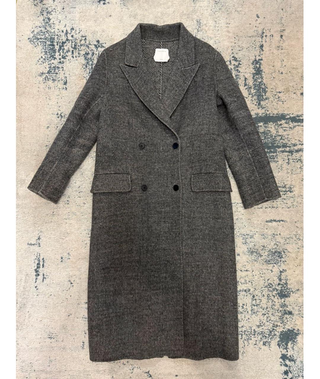 SANDRO Серое шерстяное пальто, фото 9