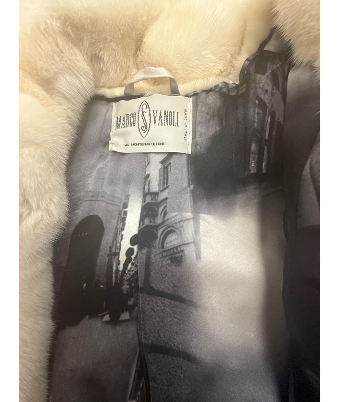 MARCO VANOLI Белая меховая шуба, фото 3