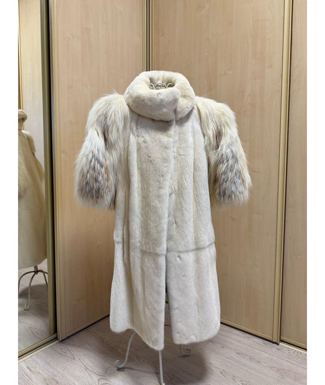 MARCO VANOLI Белая меховая шуба, фото 7