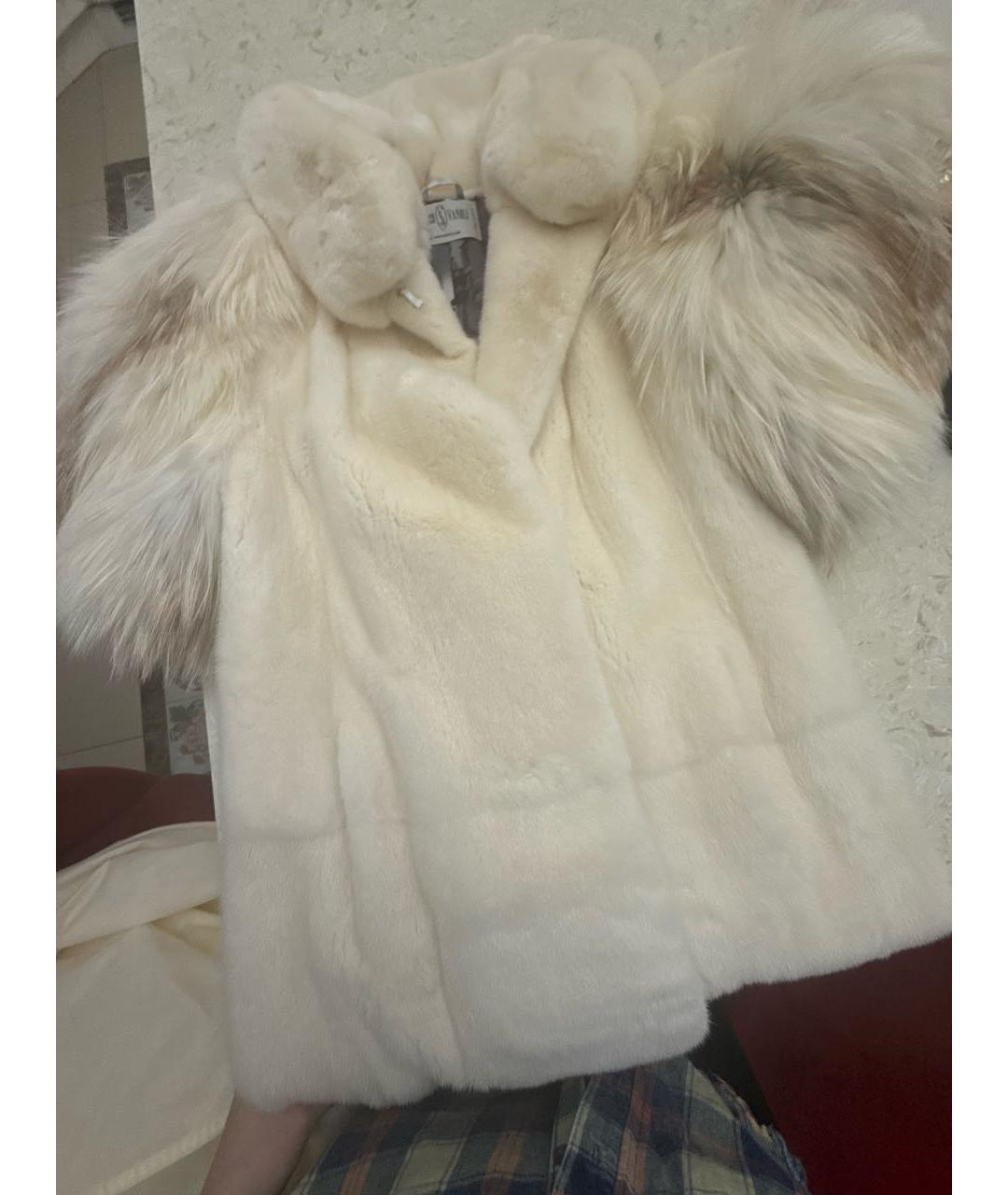MARCO VANOLI Белая меховая шуба, фото 4
