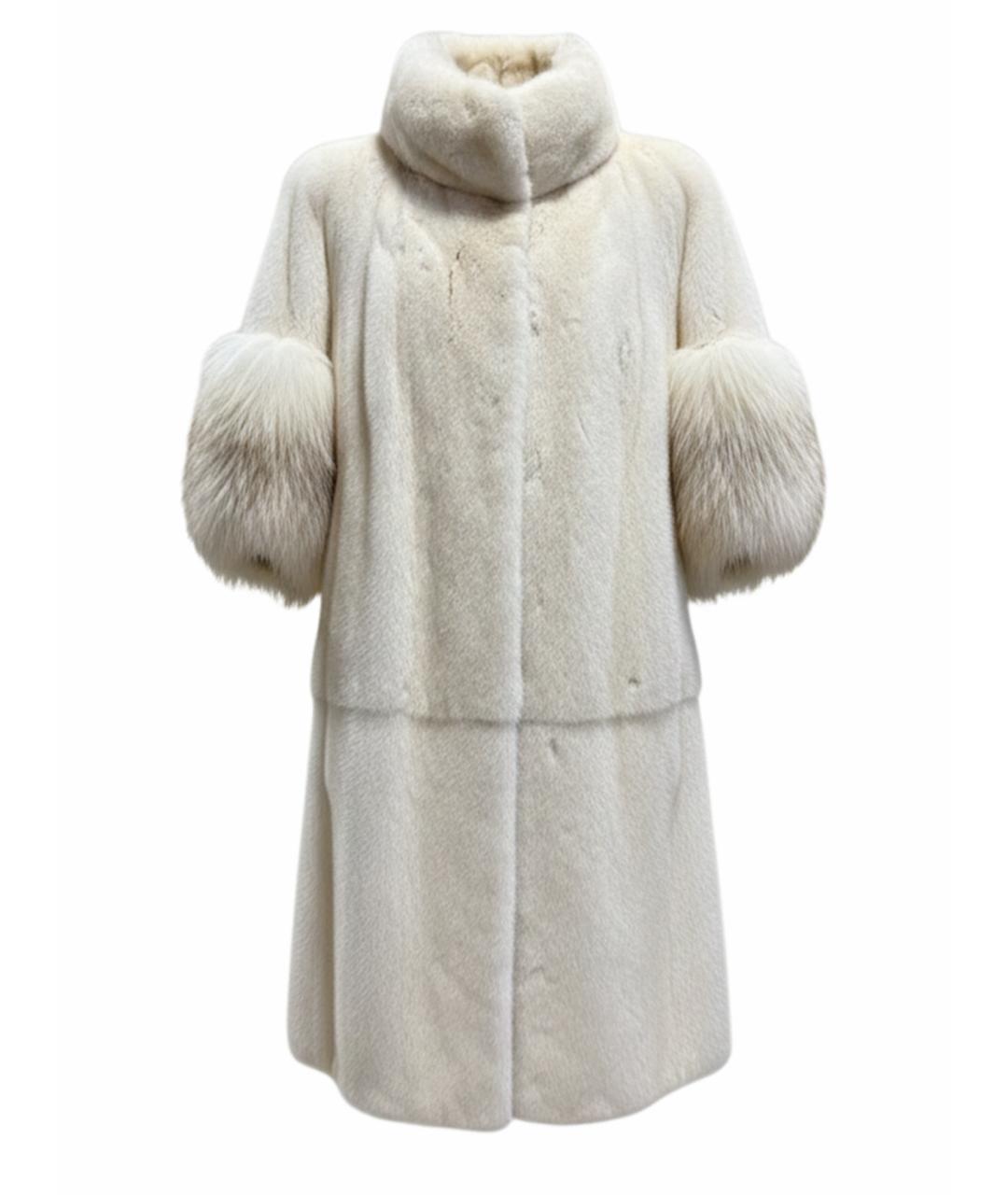 MARCO VANOLI Белая меховая шуба, фото 1