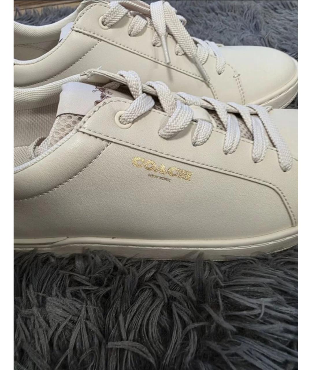 COACH Белые кожаные кеды, фото 4