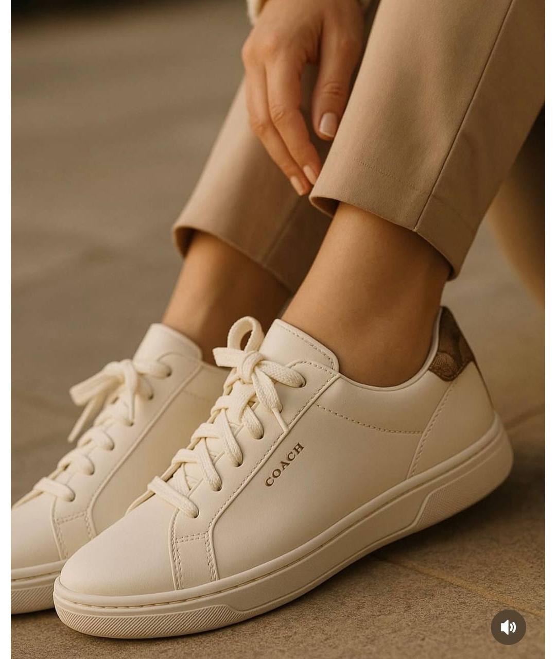 COACH Белые кожаные кеды, фото 7