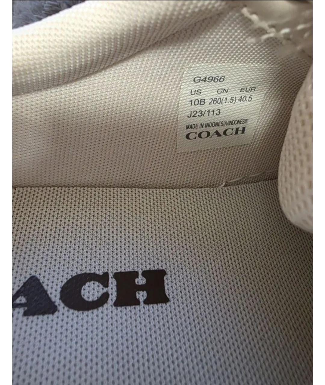 COACH Белые кожаные кеды, фото 5