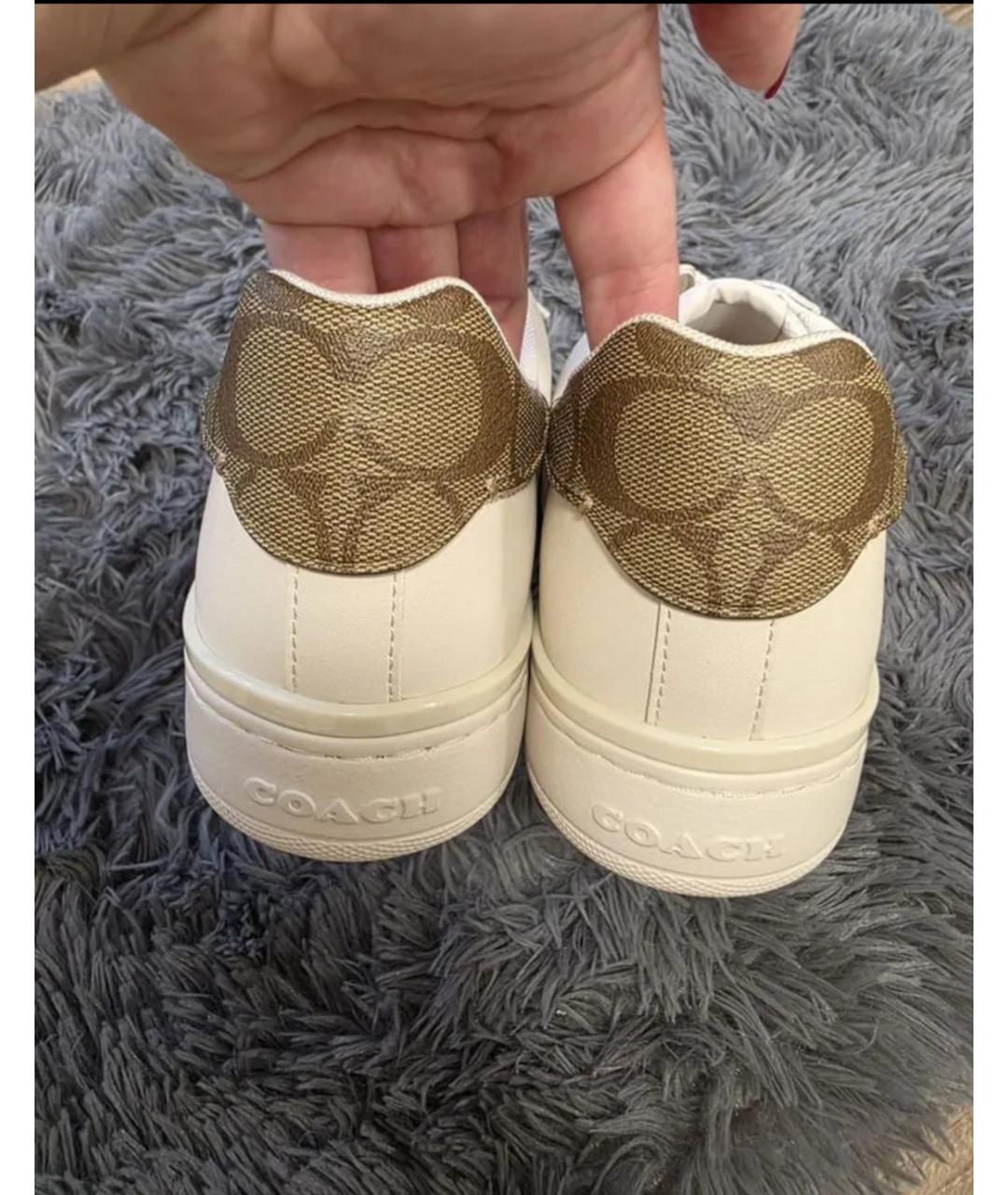 COACH Белые кожаные кеды, фото 8