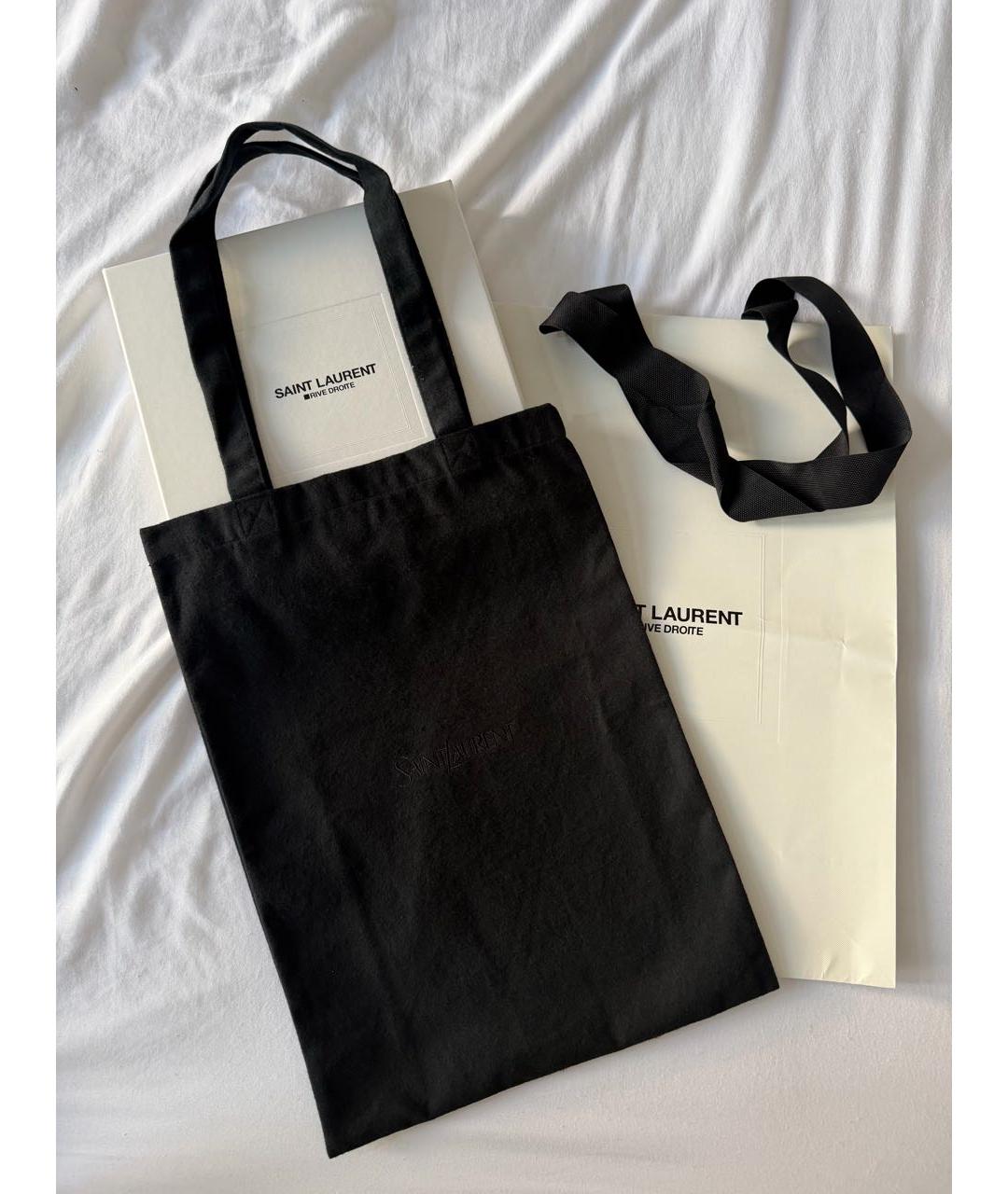 SAINT LAURENT Черная тканевая сумка через плечо, фото 3