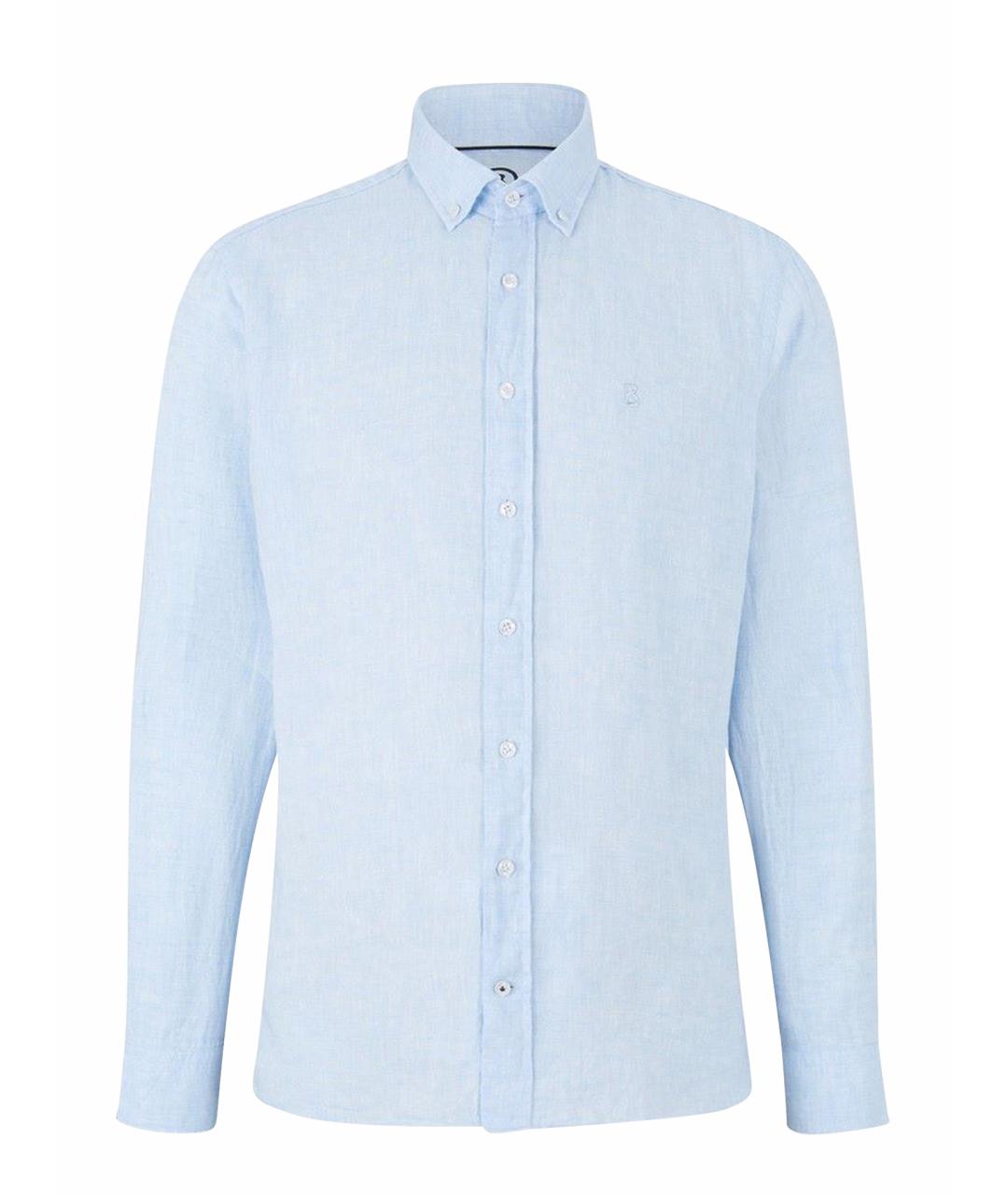 BOGNER Голубая льняная кэжуал рубашка, фото 10