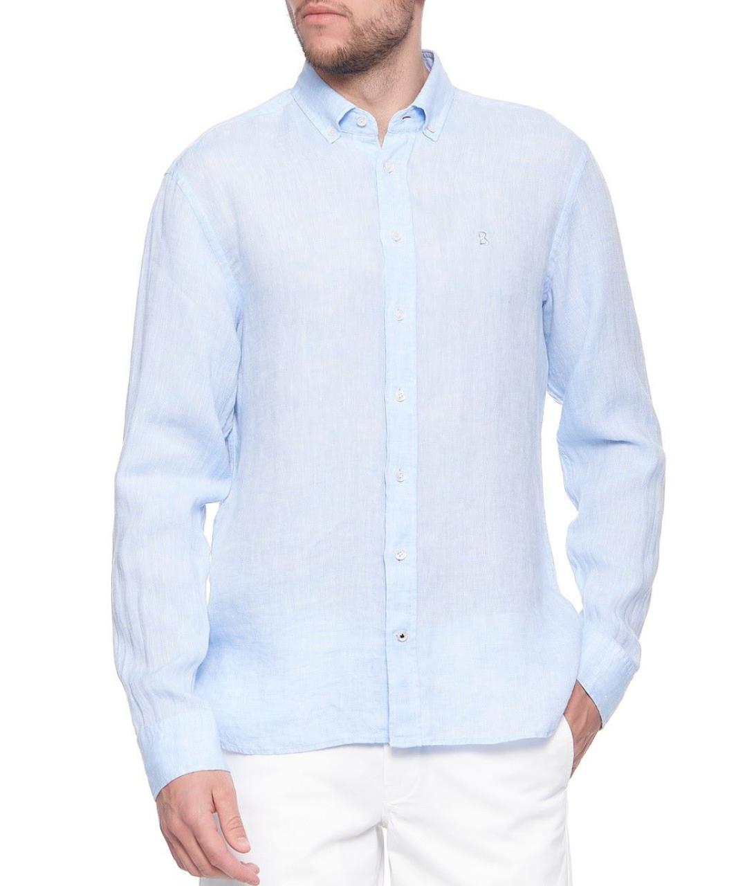 BOGNER Голубая льняная кэжуал рубашка, фото 7