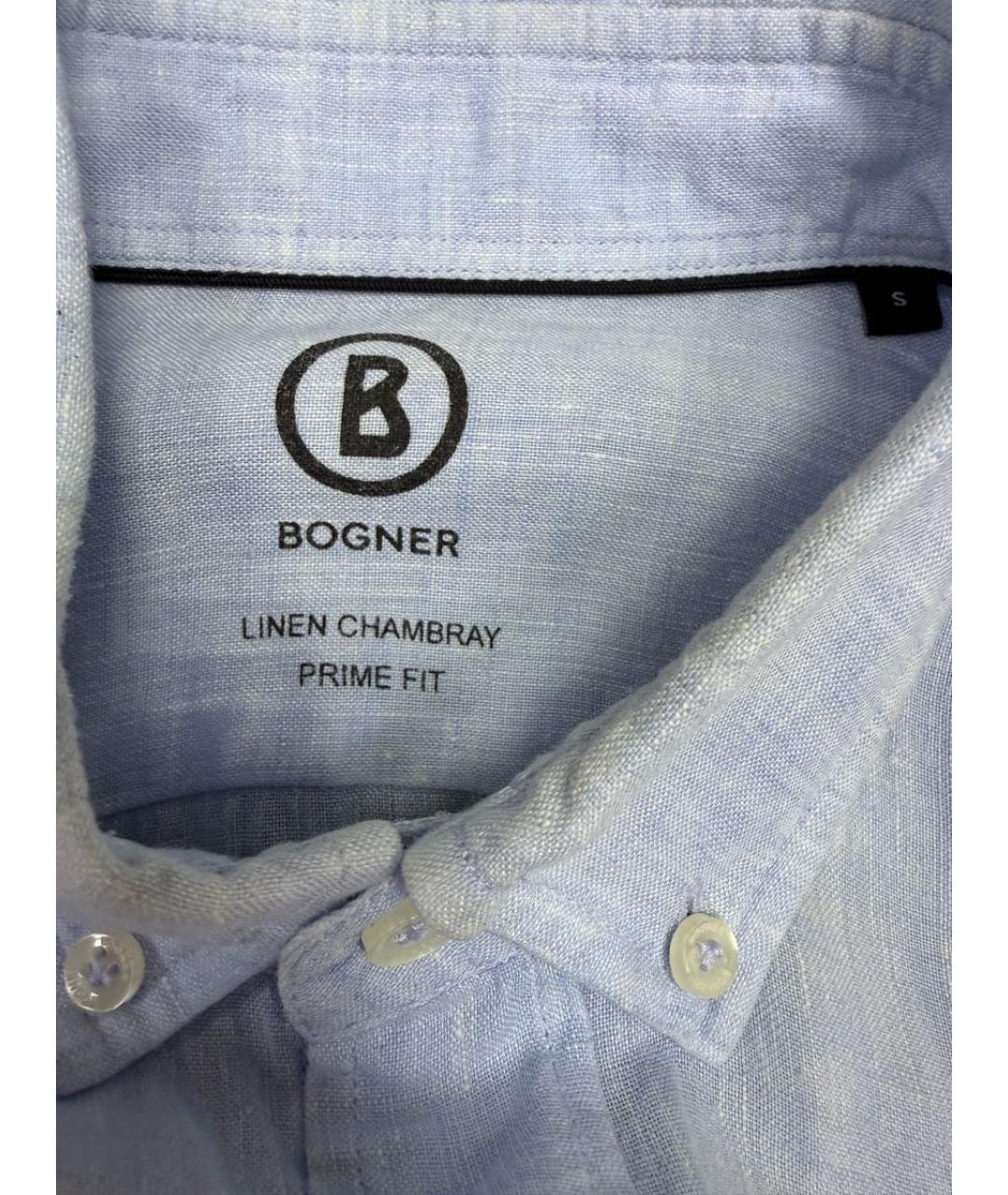 BOGNER Голубая льняная кэжуал рубашка, фото 4