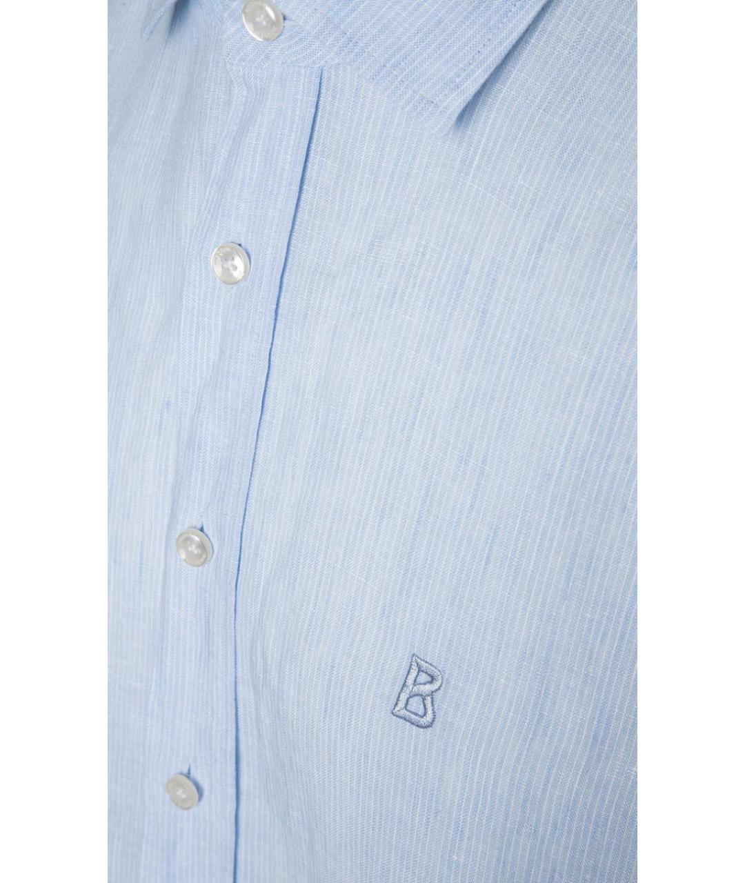 BOGNER Голубая льняная кэжуал рубашка, фото 8